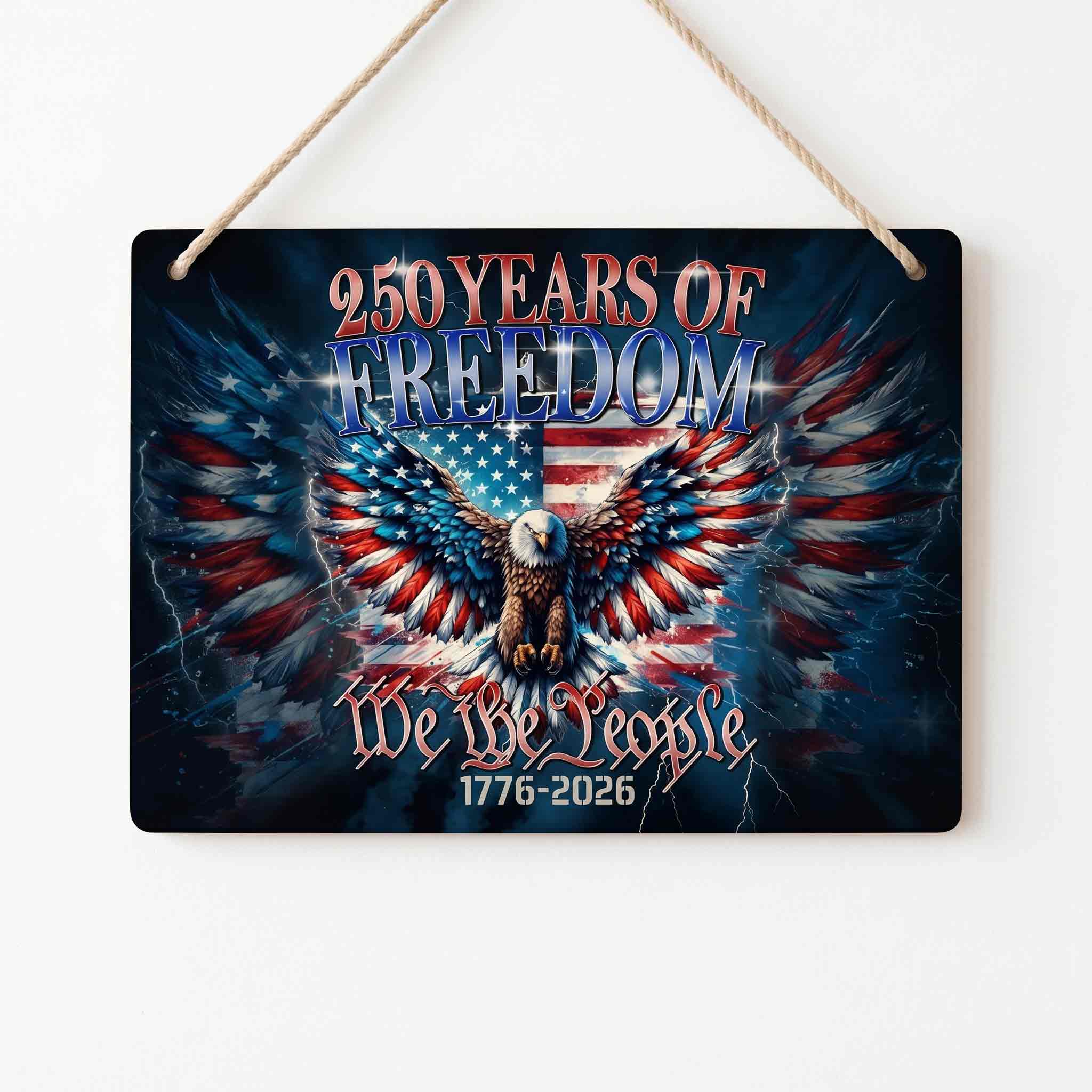 We The People 250th America Anniversary Wooden Sign