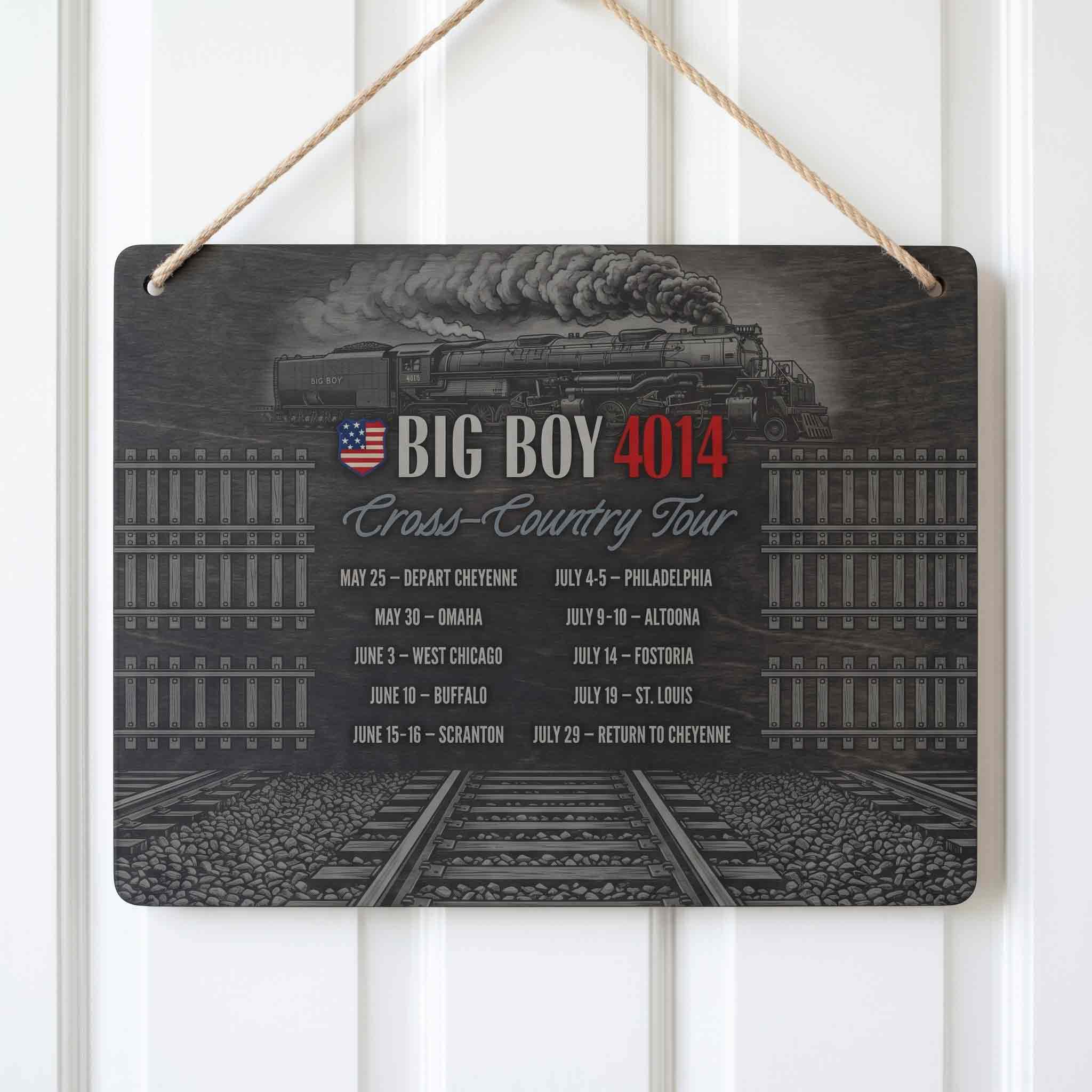 Big Boy Train America 250th Anniversary Wooden Sign