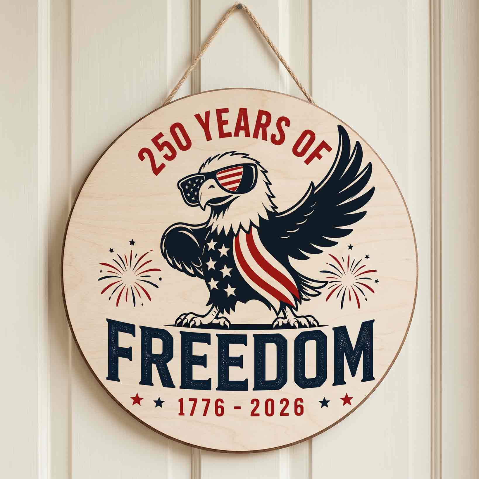 250 Years Of Freedom Wooden Sign Patriotic USA Decor 1776 2026