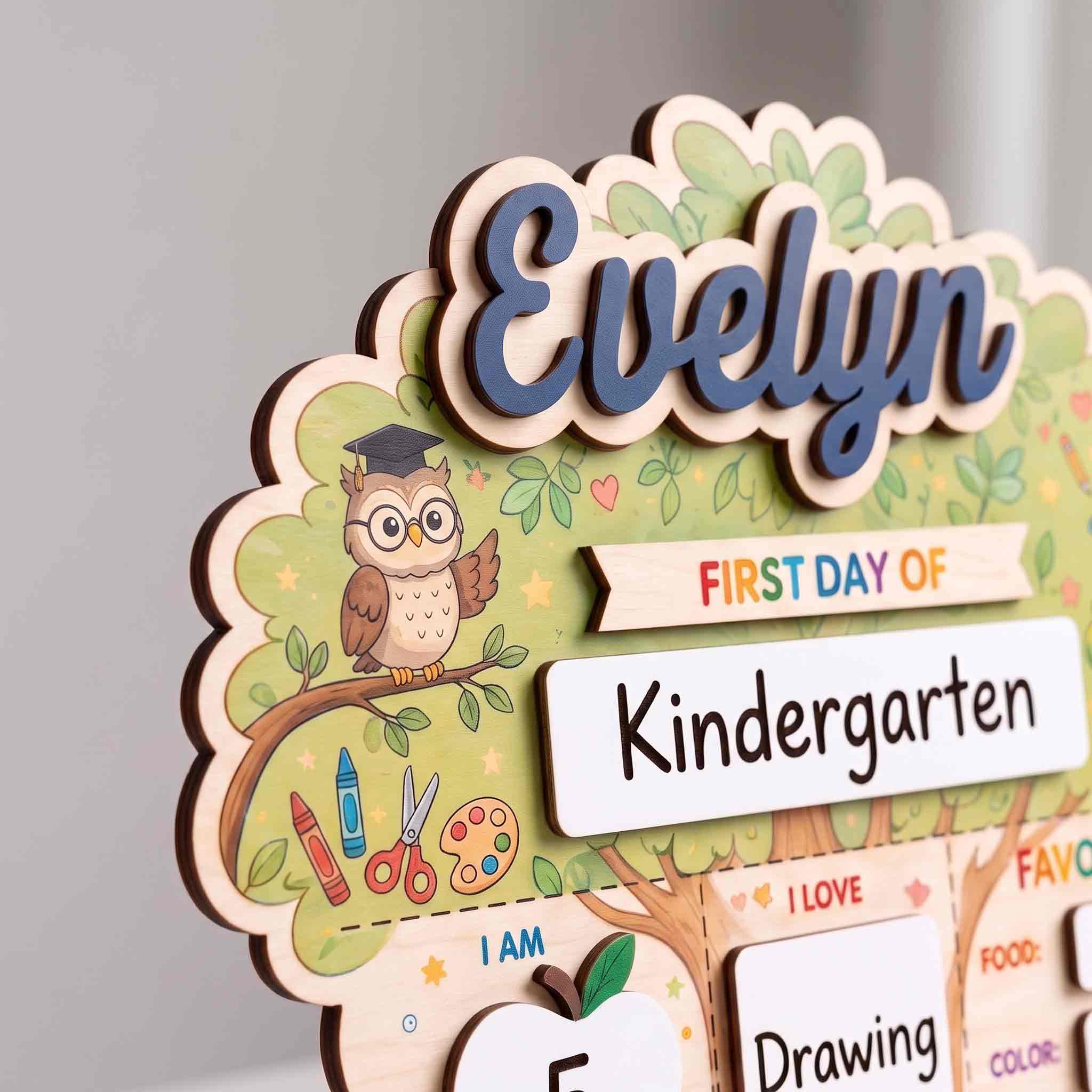 Personalized Classroom Tree First & Last Day School Board, Reusable Dry Erase Board, Back to School Sign