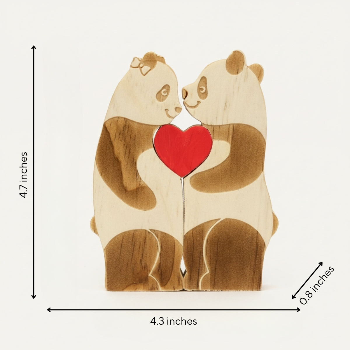 Personalized Panda Couple Puzzle Custom Wooden Puzzle