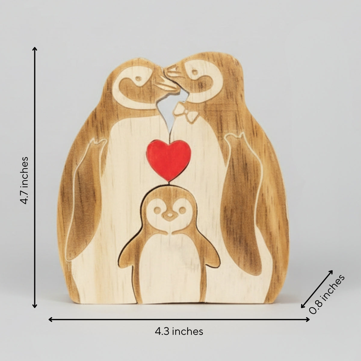 Personalized Penguin Family 3 Puzzle Custom Wooden Puzzle