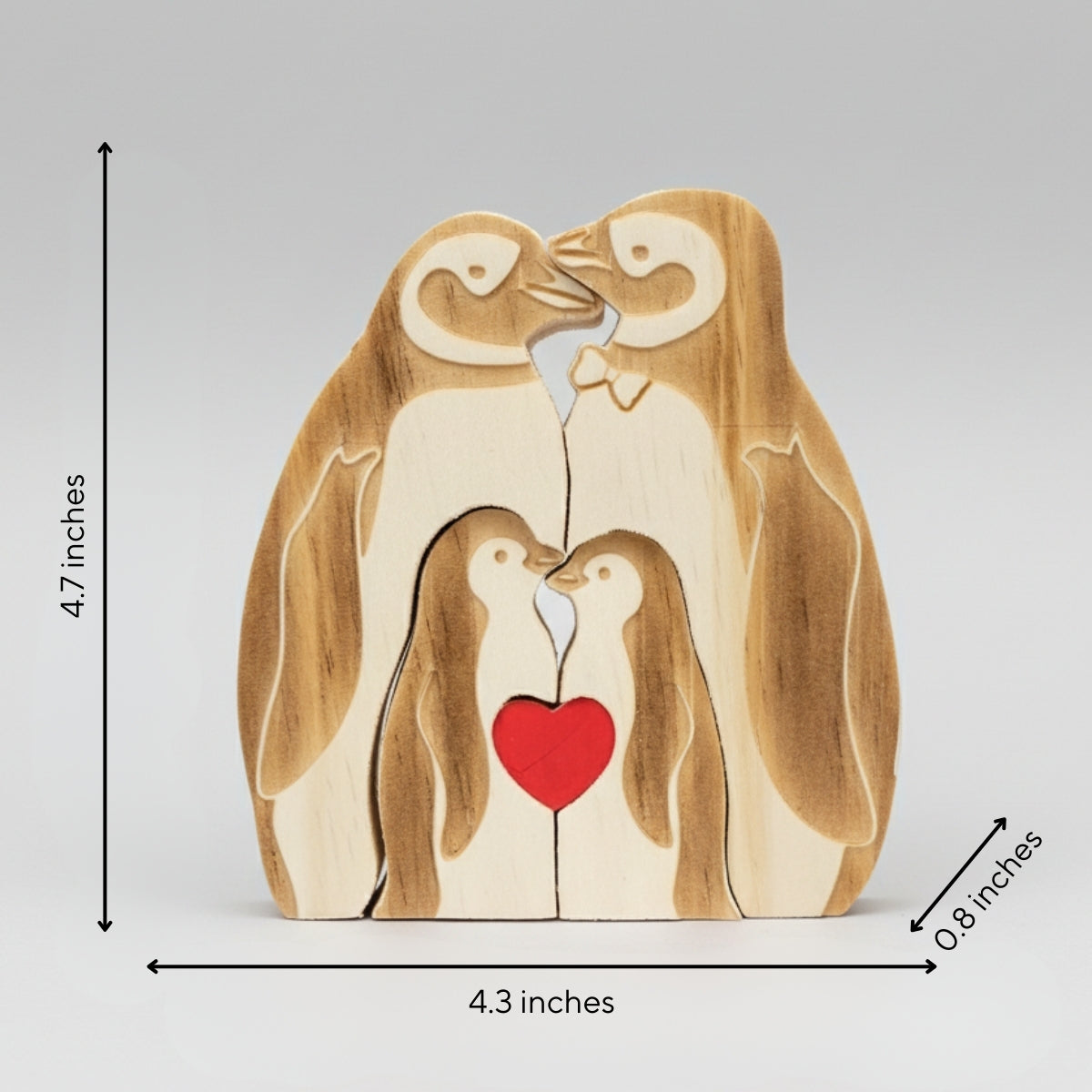 Personalized Penguin Family 4 Puzzle Custom Wooden Puzzle