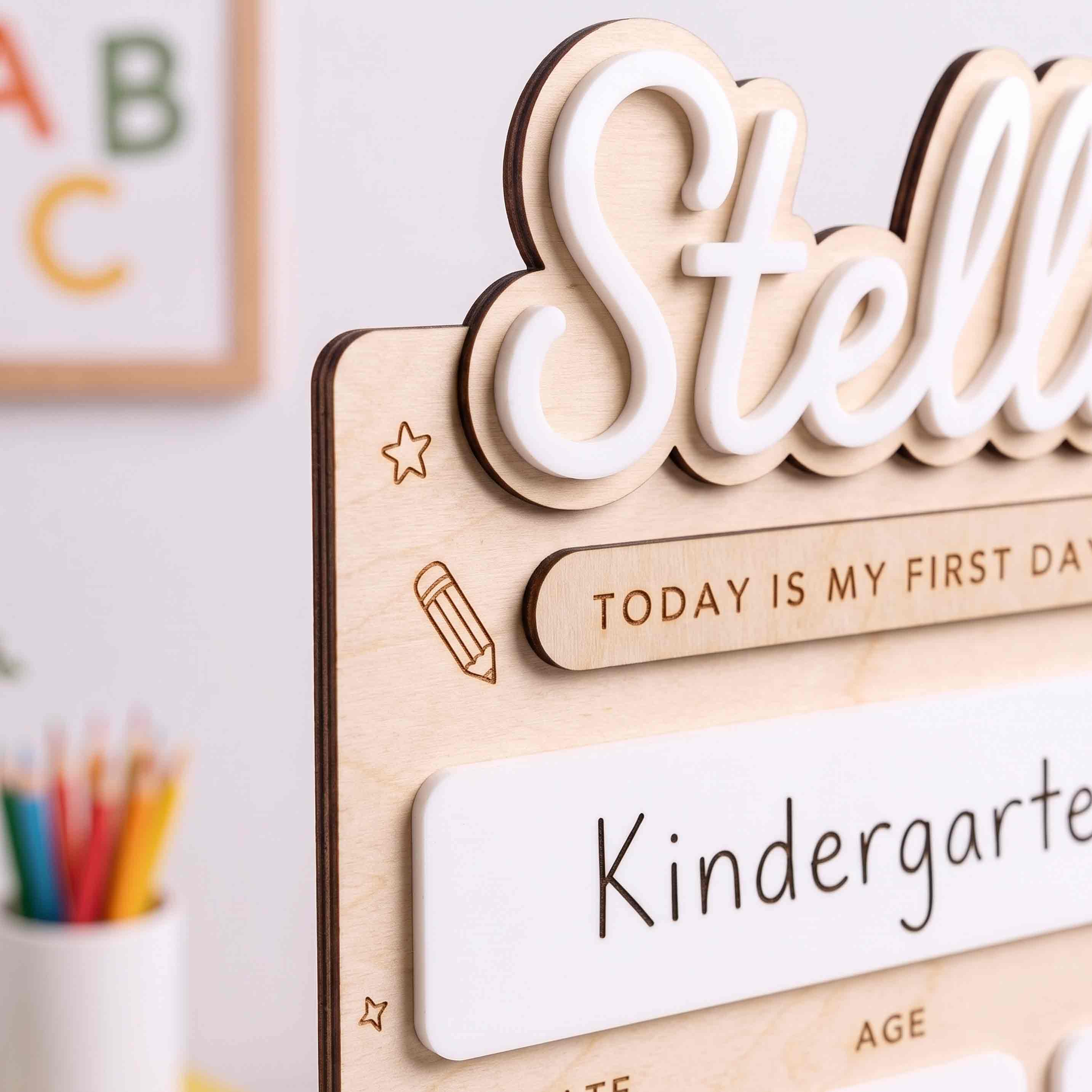 Personalized Modern Classroom First & Last Day School Board, Reusable Dry Erase Board, Back to School Sign