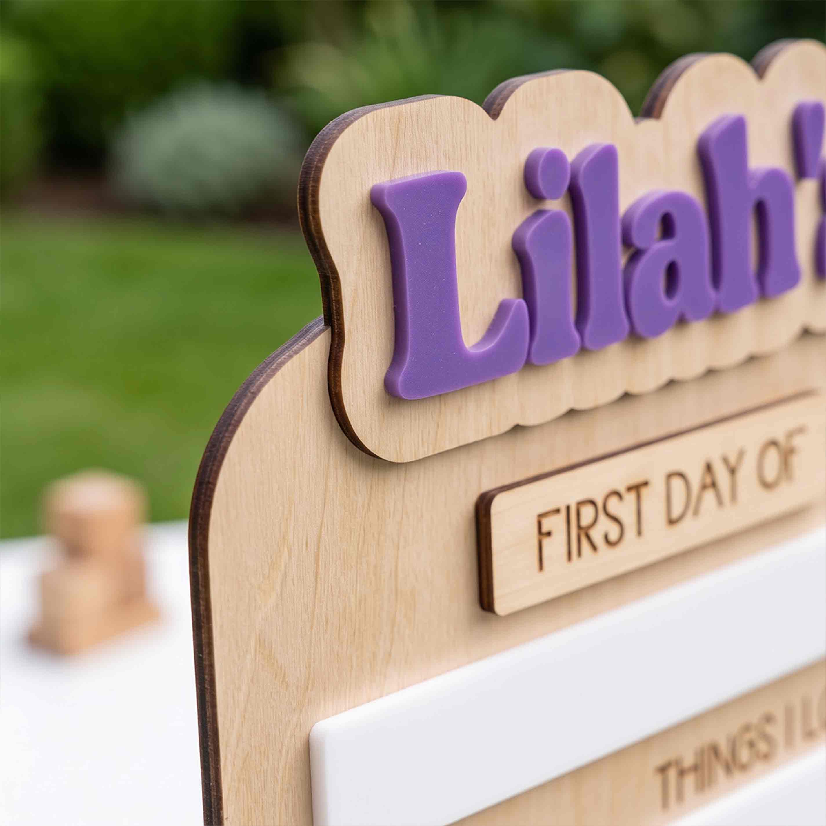 Personalized Modern Minimal Style First & Last Day School Sign, Reusable Dry Erase Board, Back to School Sign