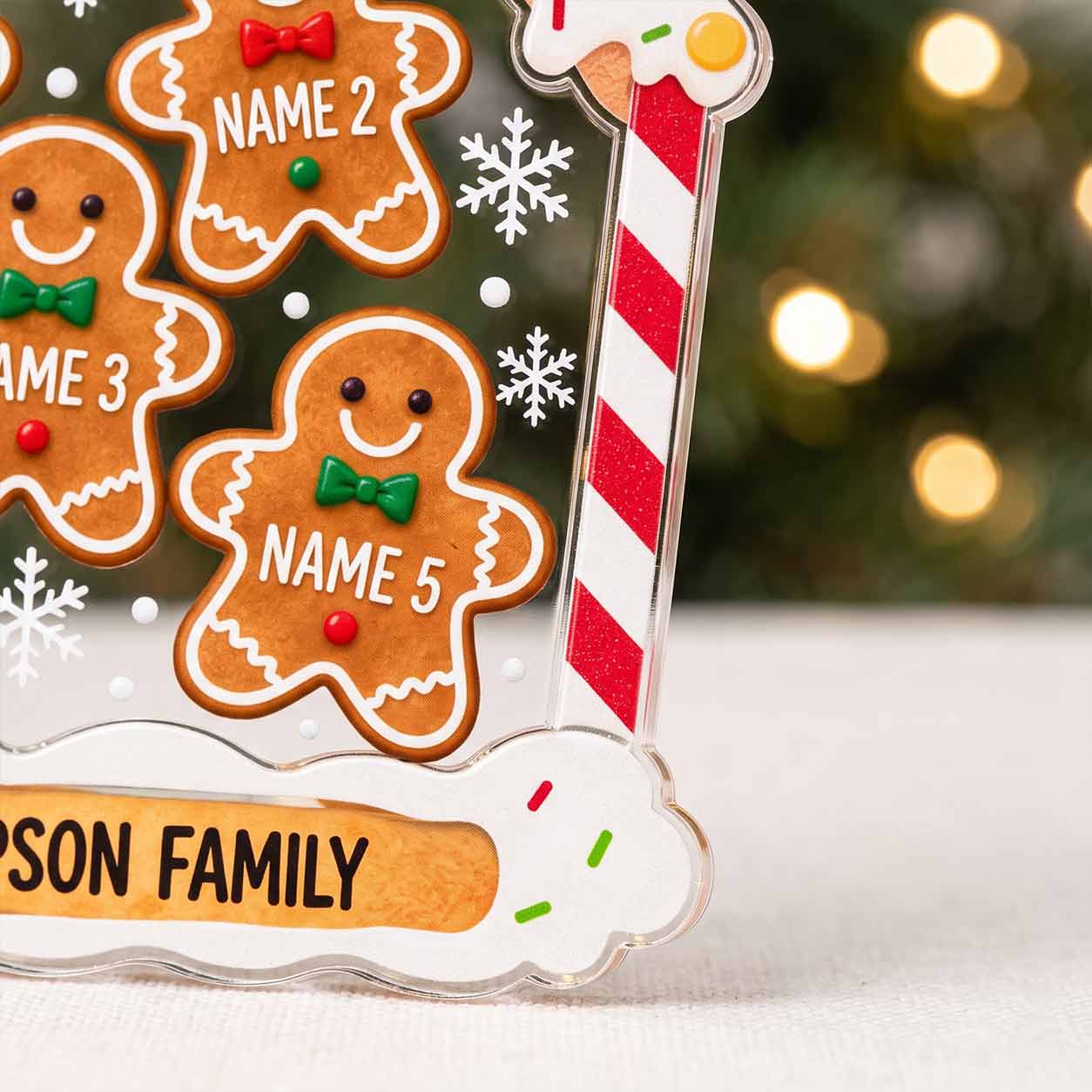 Gingerbread House Family Christmas 2026 Custom Family Name Names Family Keepsake Acrylic Christmas Ornament