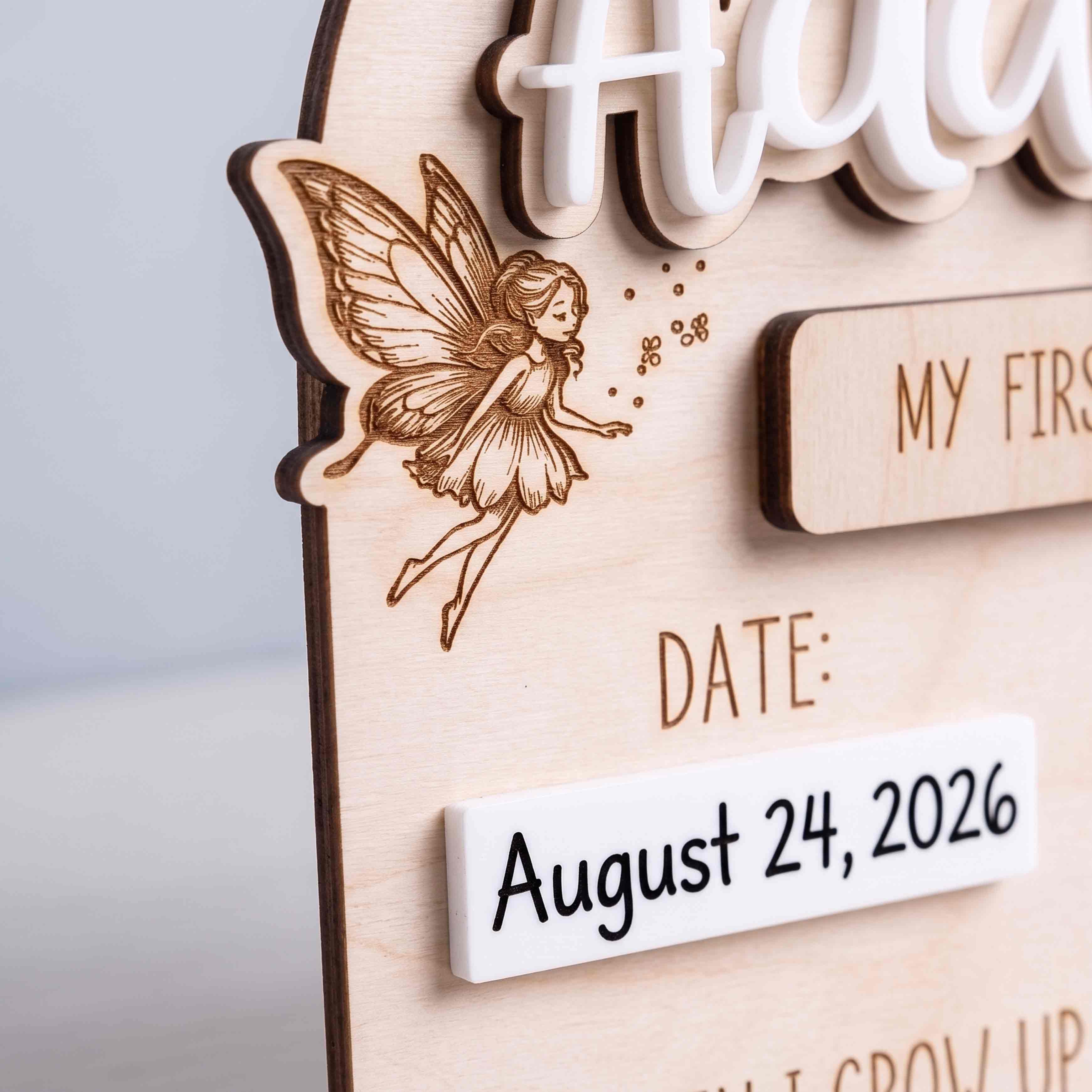 Personalized Fairy First & Last Day School Board, Reusable Dry Erase Board, Back to School Sign