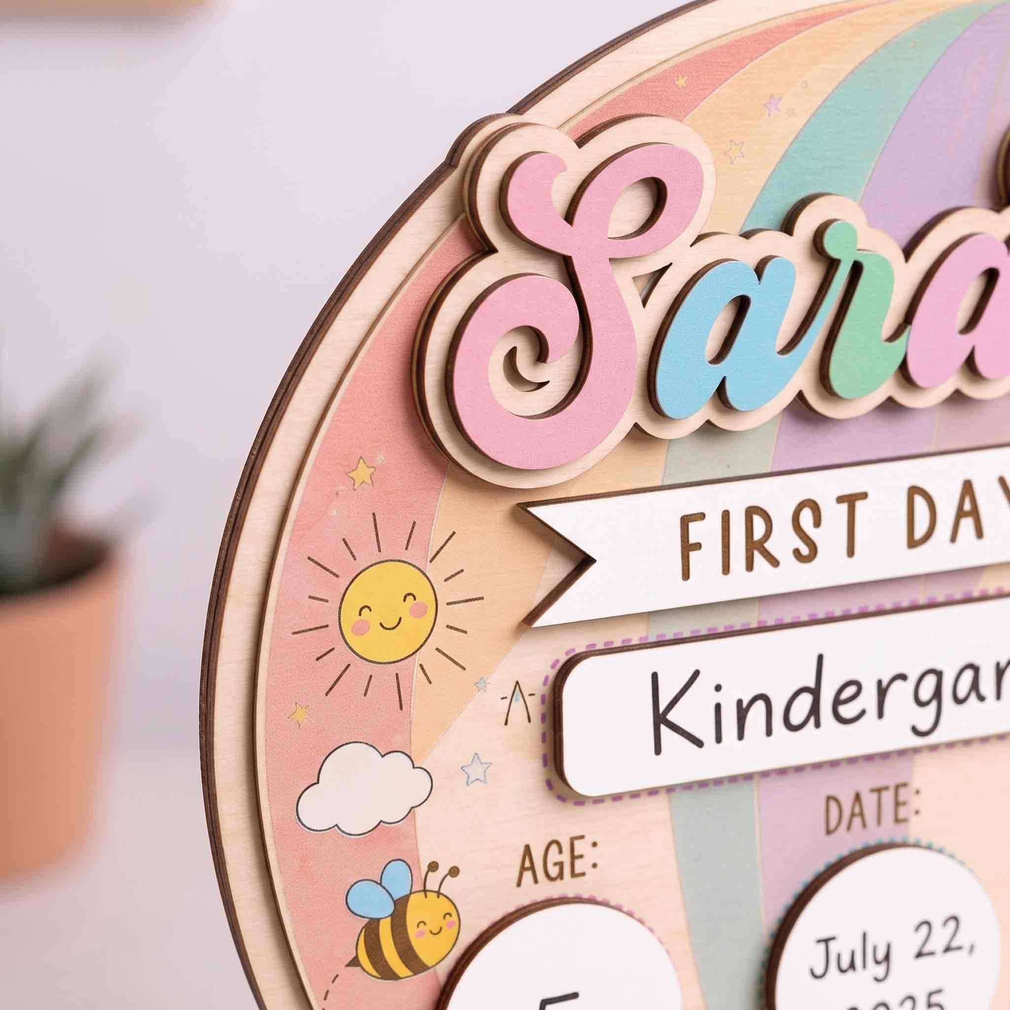 Personalized Hot Air Balloon First & Last Day School Sign, Reusable Dry Erase Board, Back to School Sign