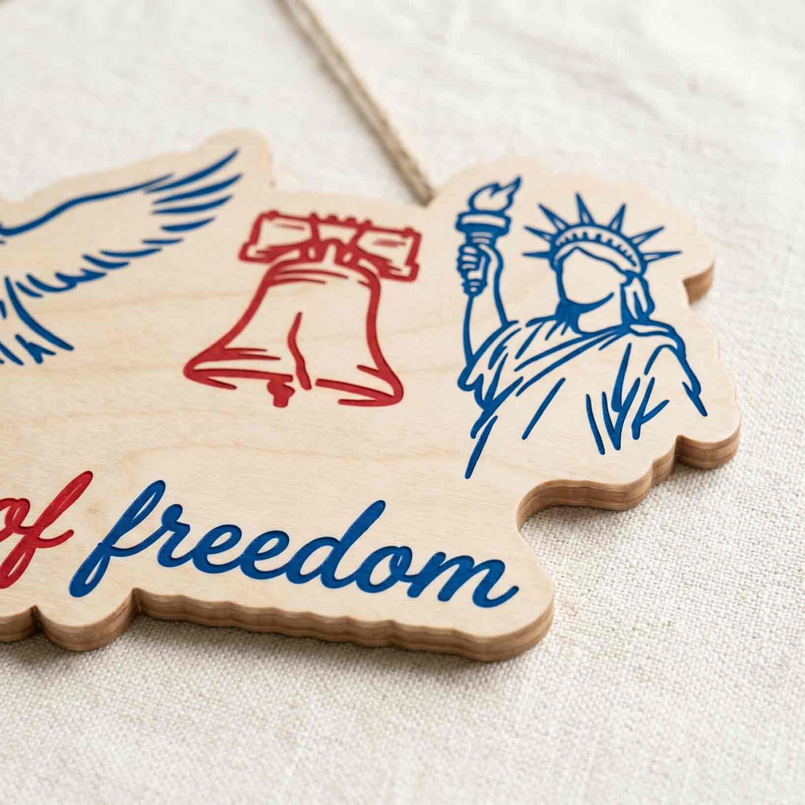 America 250th Anniversary Embroidered 4th of July Wooden Sign