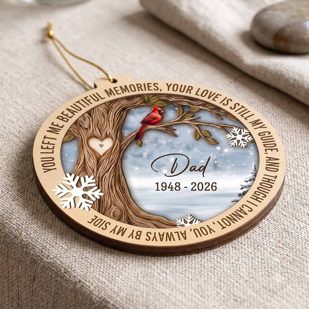 Your Love Is Still My Guide Cardinal Keepsake Personalized Custom Name Date Memorial 1-Layer Wooden Christmas Ornament for Loss of Loved One