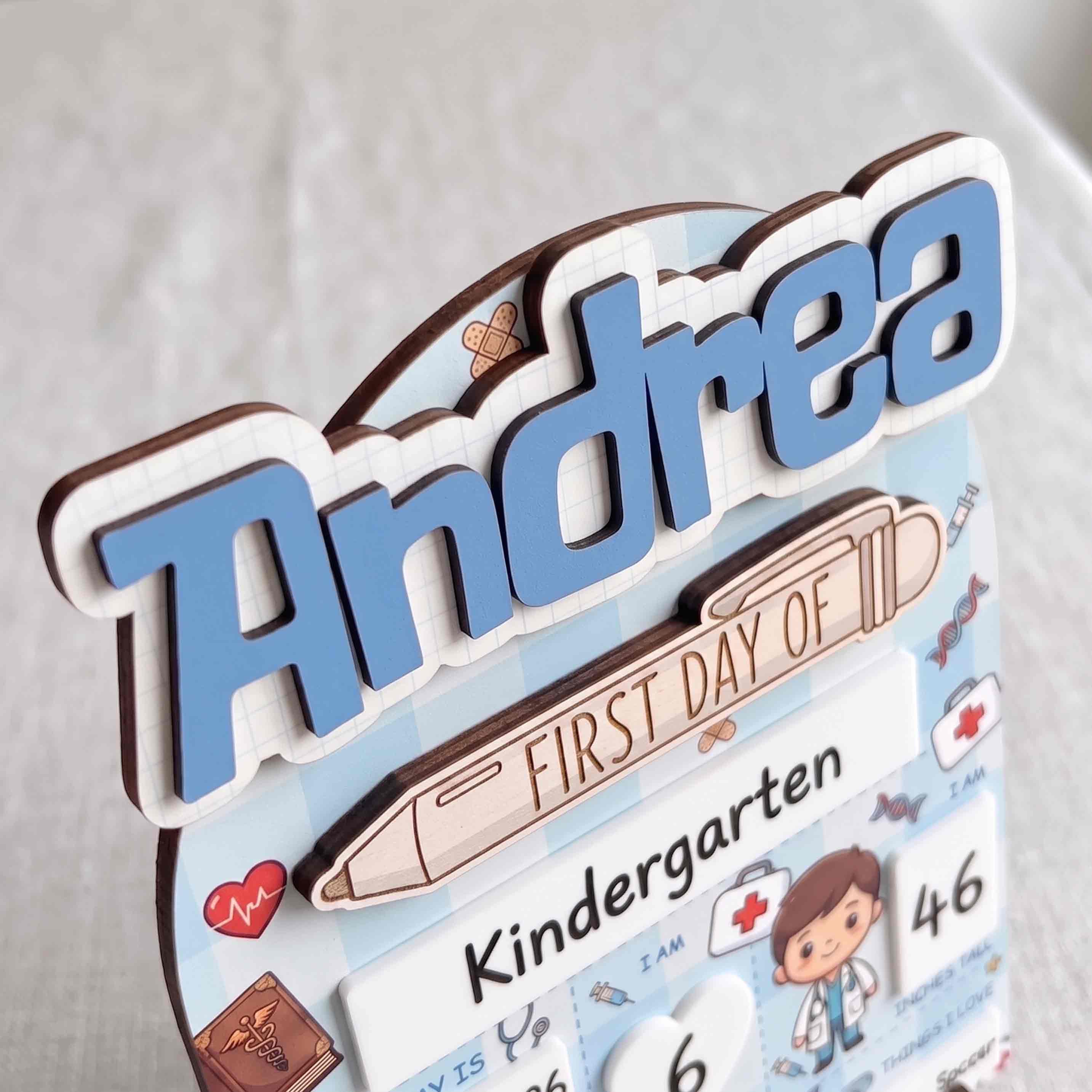 Personalized Doctor First Day School Board, Reusable Dry Erase Board, Back to School Sign
