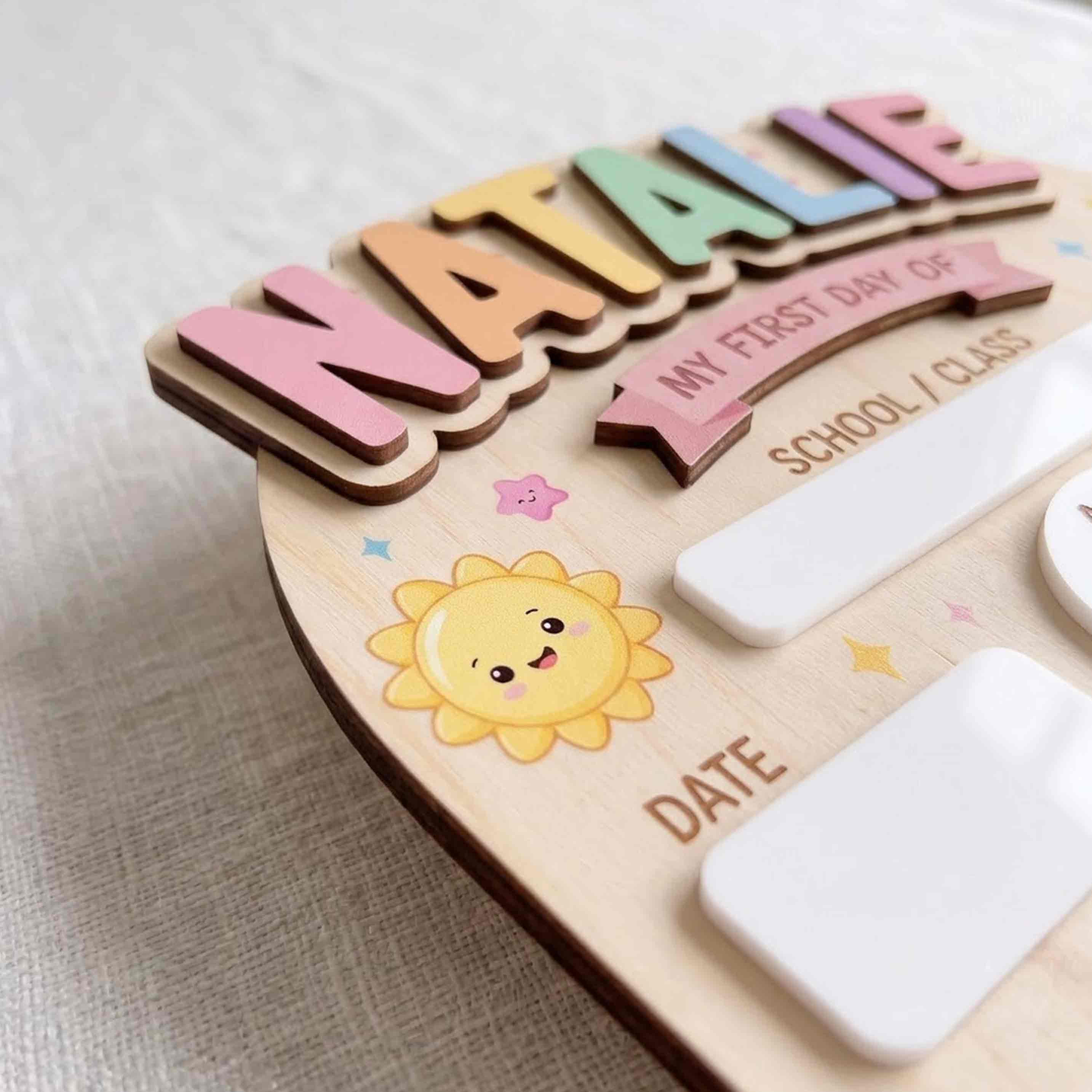 Personalized Rainbow School Supplies First & Last Day School Sign, Reusable Dry Erase Board, Back to School Sign