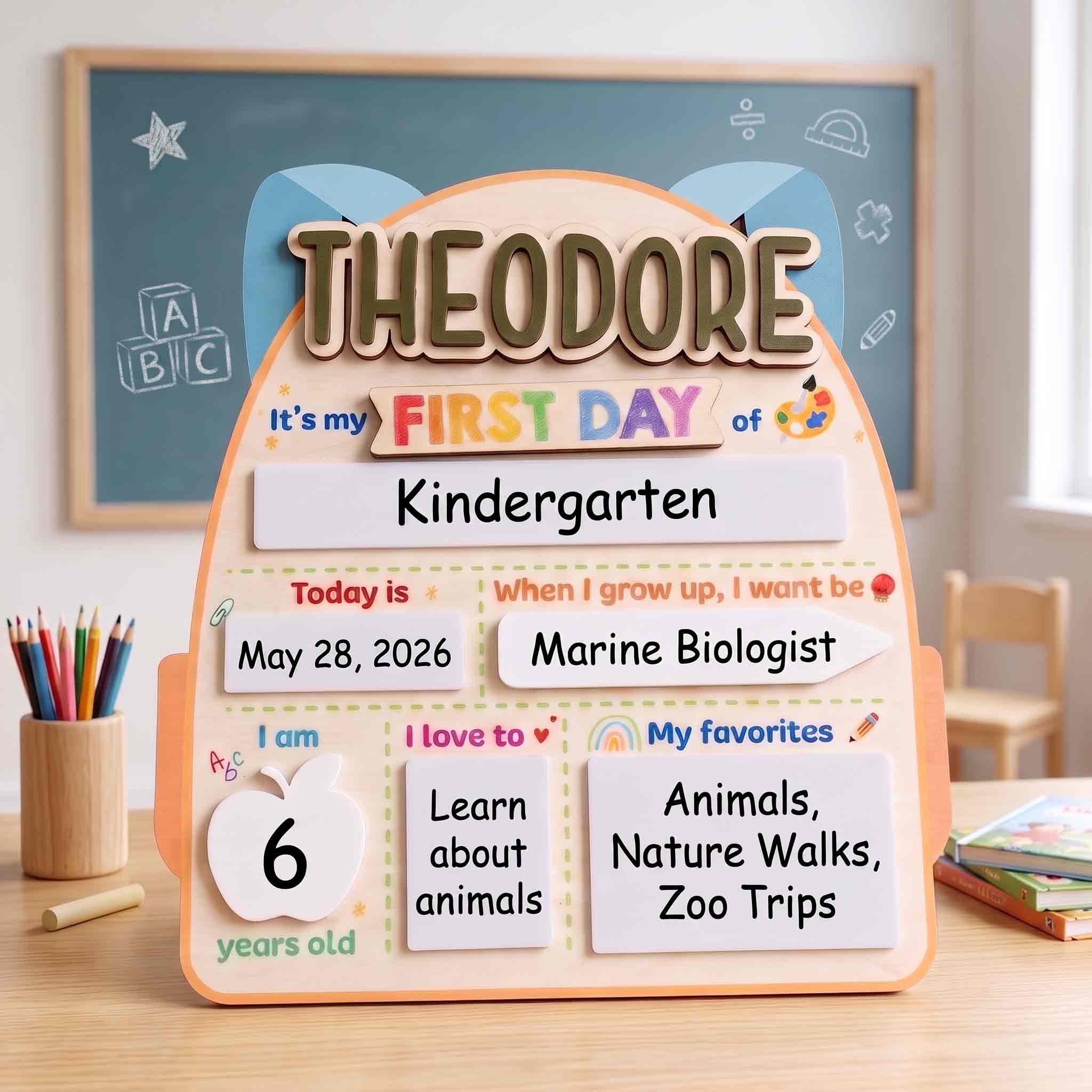 Personalized Backpack First Day School Board, Reusable Dry Erase Board, Back to School Sign