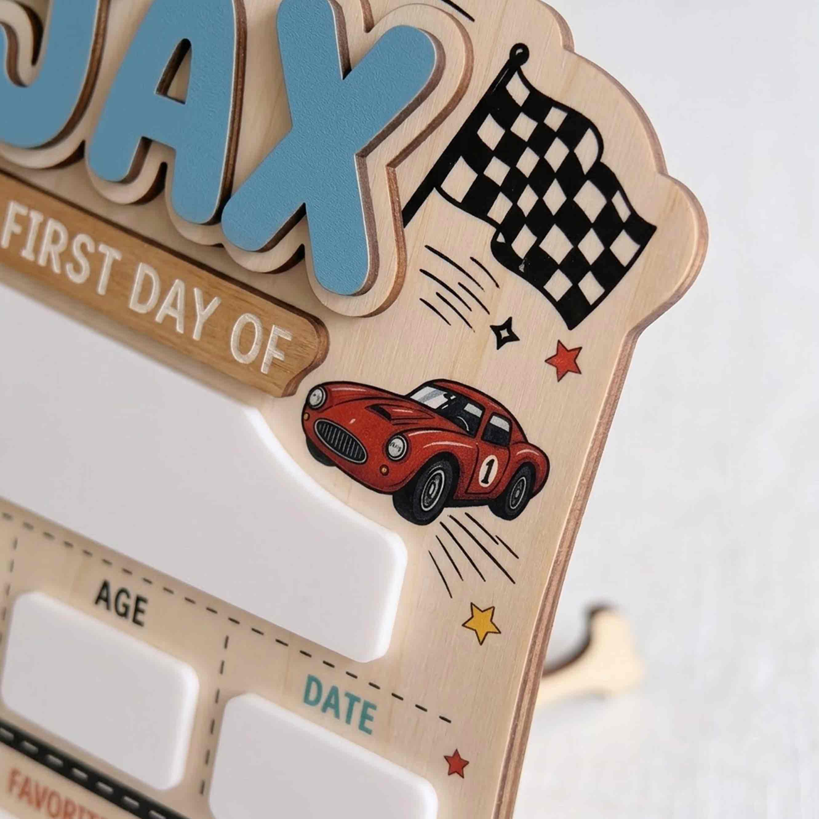 Personalized Speedway Race Theme First & Last Day School Sign, Reusable Dry Erase Board, Back to School Sign