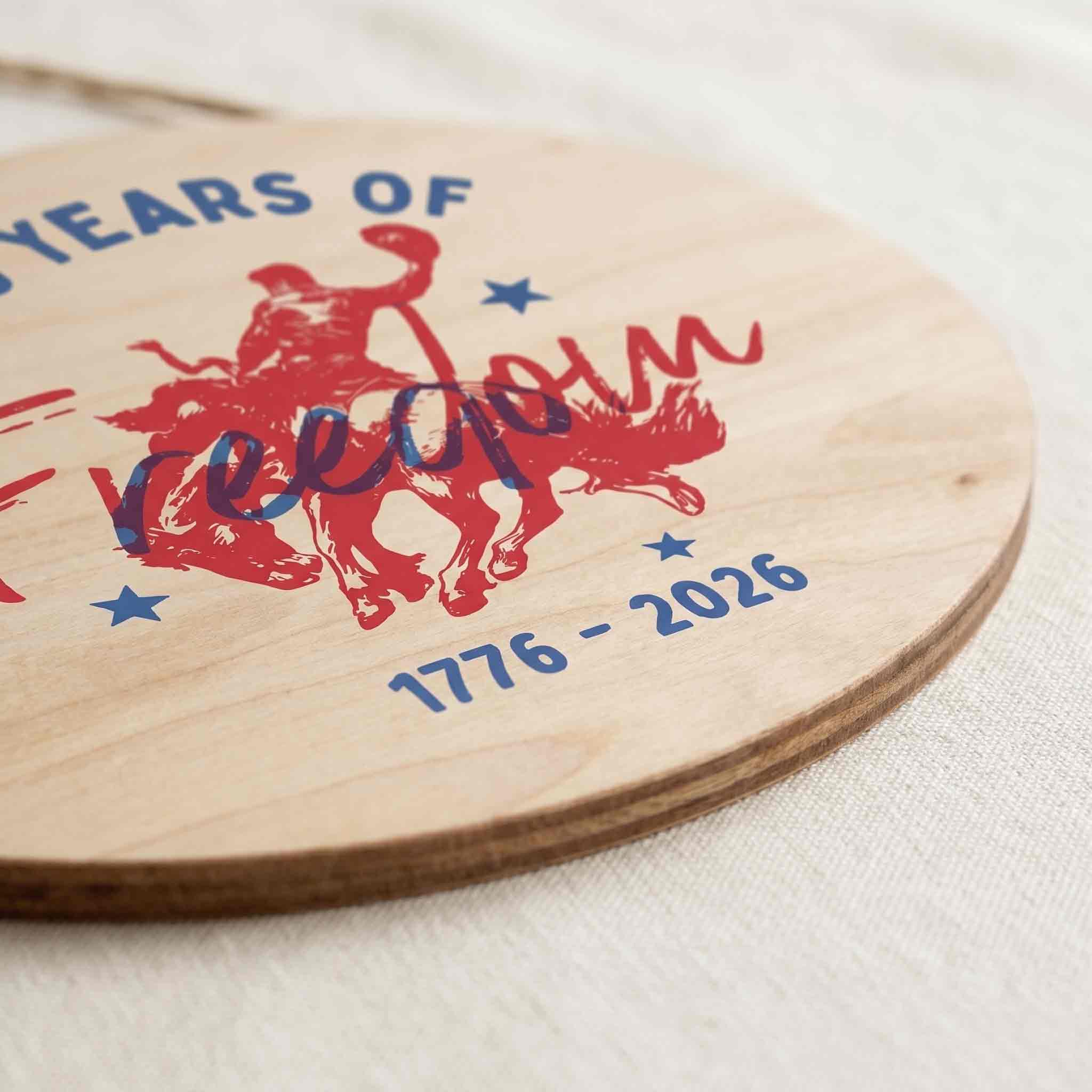 America 250 Years Of Freedom Wooden Hanging Sign 1776-2026 Patriotic Decor