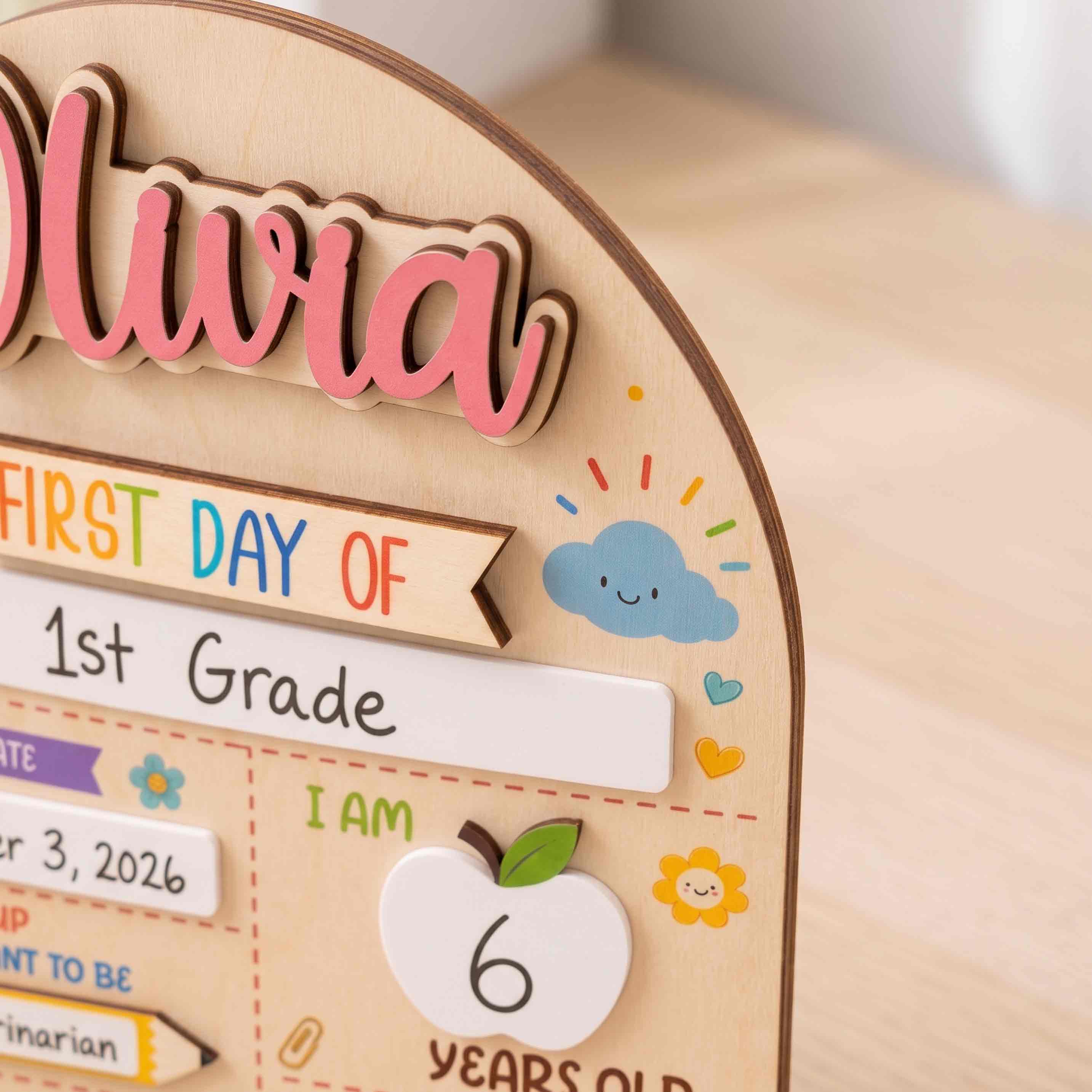 Personalized Happy Classroom First & Last Day School Board, Reusable Dry Erase Board, Back to School Sign