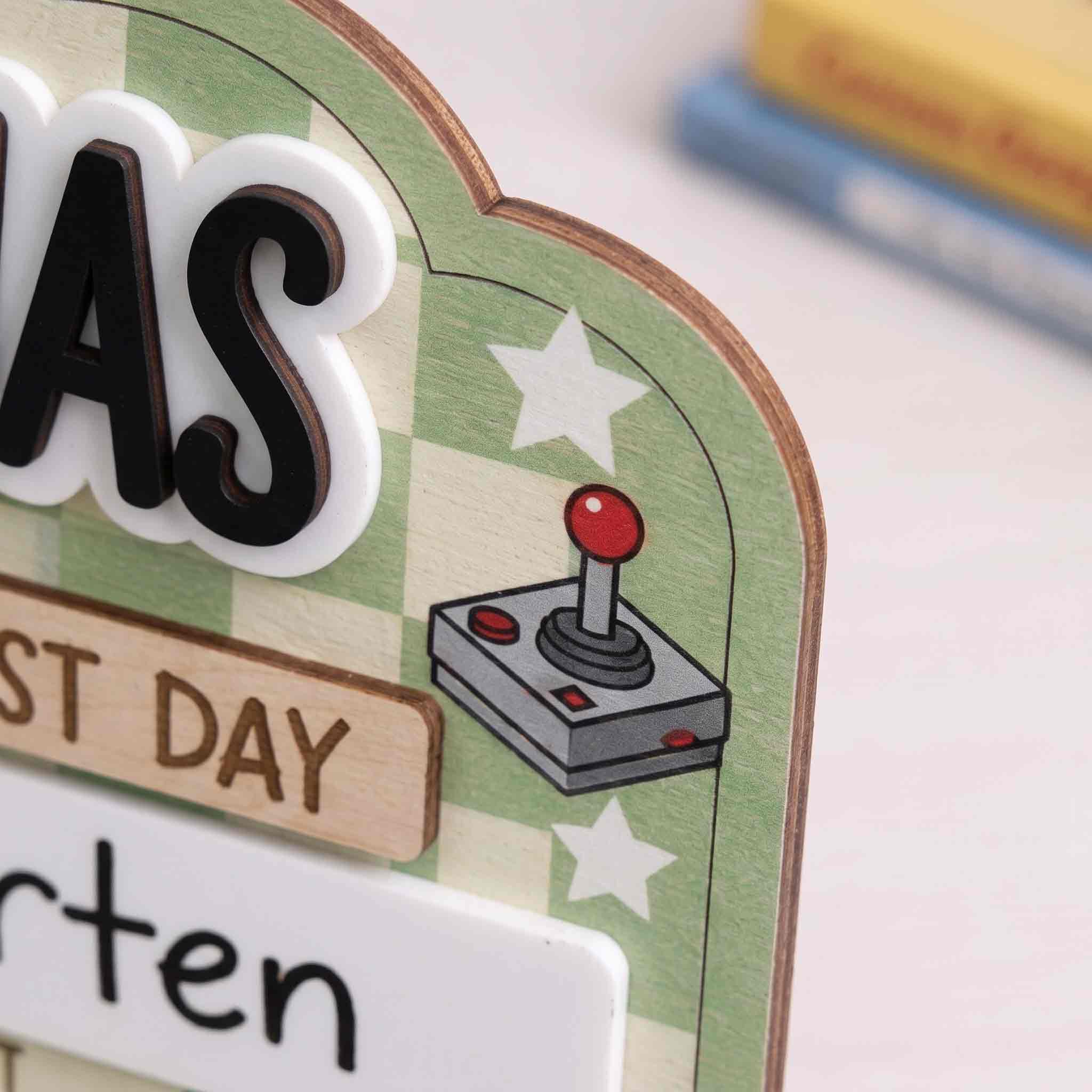Personalized Pixel Gamer First & Last Day School Board, Reusable Dry Erase Board, Back to School Sign