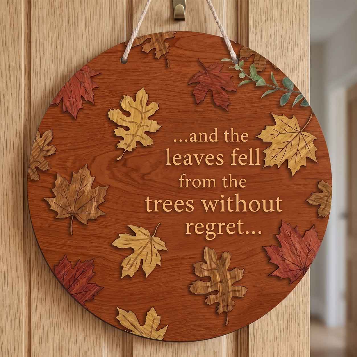 Personalized Fall Wooden Sign, Fall Door Hanger, Autumn Quotation Front Door Decor, Autumn Porch Decor