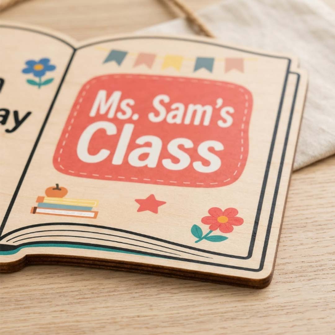 Personalized Teacher Name Wooden Sign Door Hanger It's A Great Day To Be In Class Wooden Classroom Decor, Back to School Sign