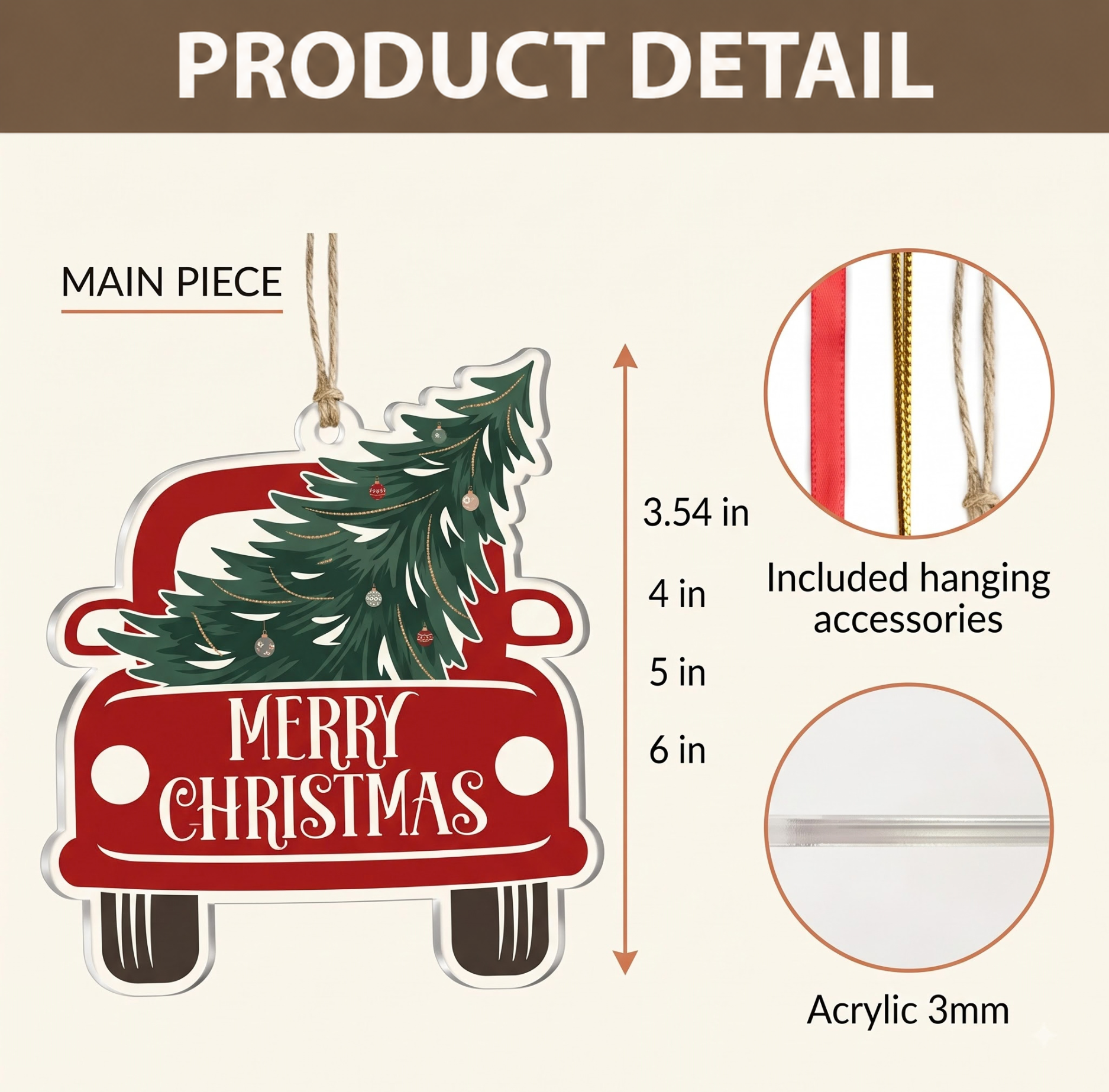 Christmas Golf Bag Custom Name Date Acrylic Ornament