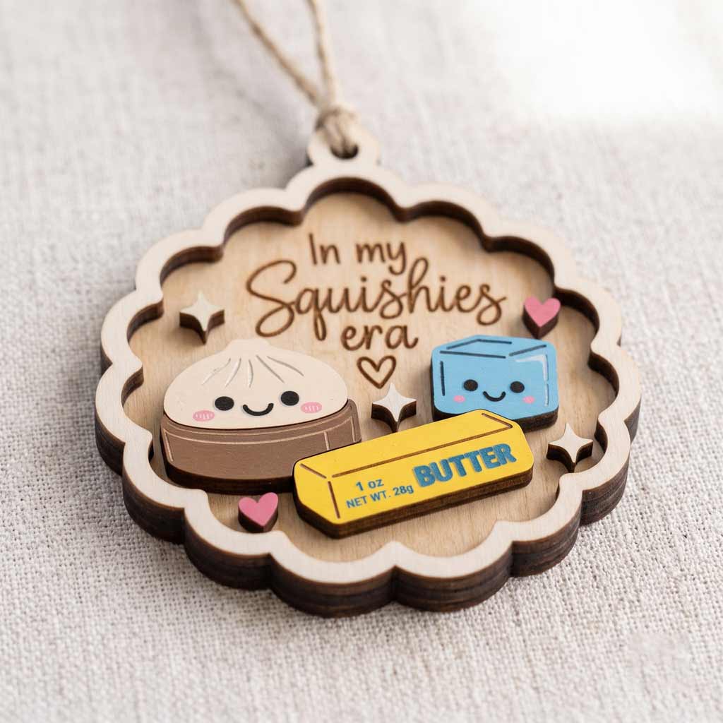 In My Squishies Era Dumpling Butter Cute Food Lover Funny Wooden Christmas Ornament