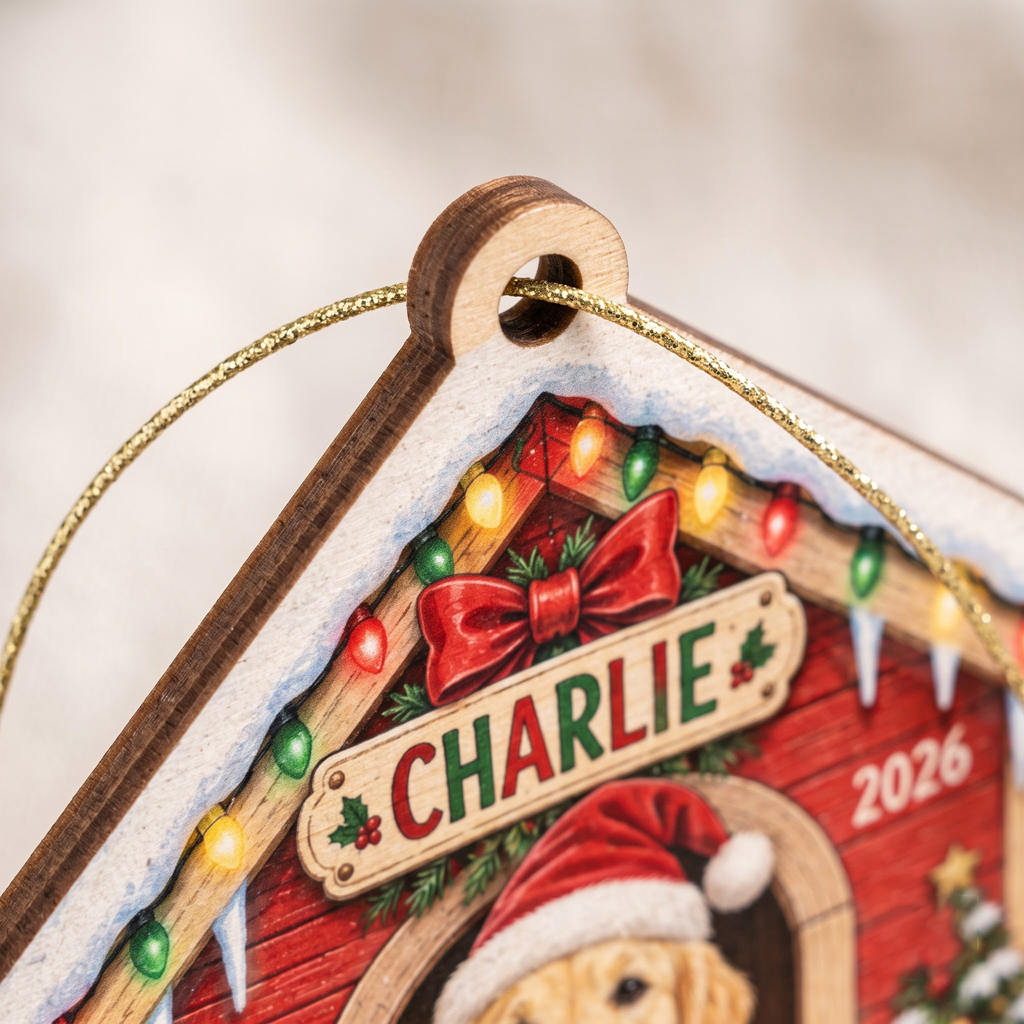 My First Christmas In Forever Home for Dog Mom Custom Dog Name Address Home Pet Wooden Ornament
