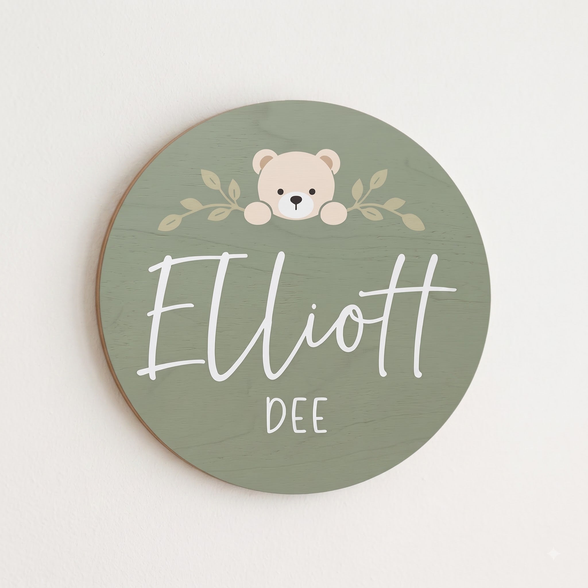 Personalized Teddy Bear Nursery Name Sign Wooden Baby Room Decor