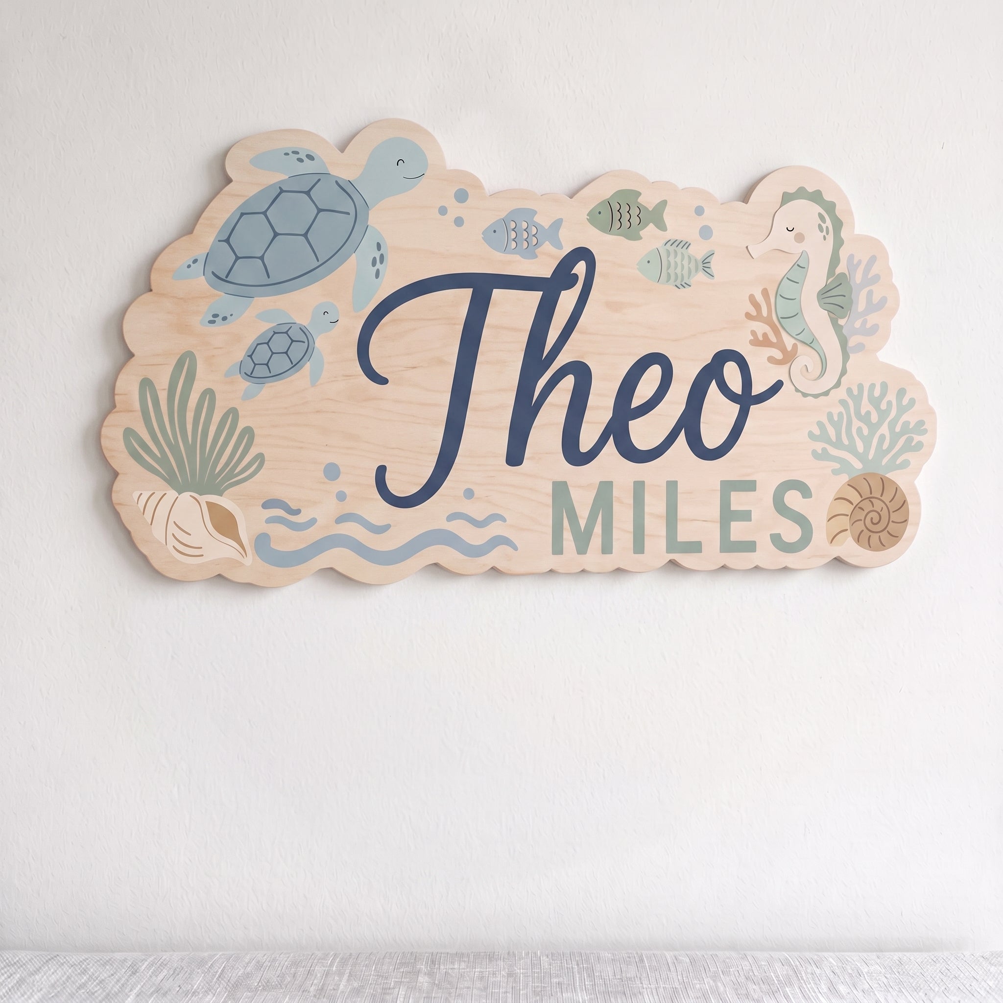 Personalized Ocean Name Wooden Sign