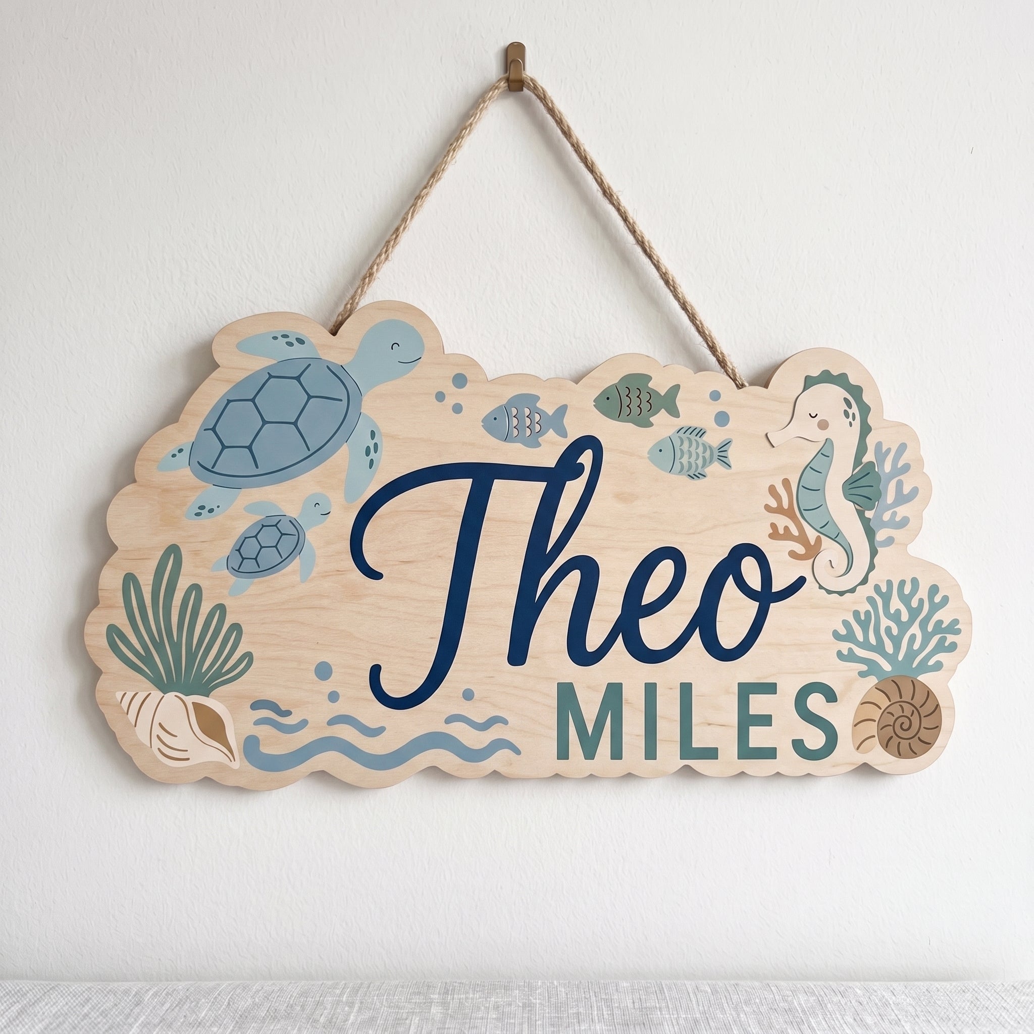 Personalized Ocean Name Wooden Sign