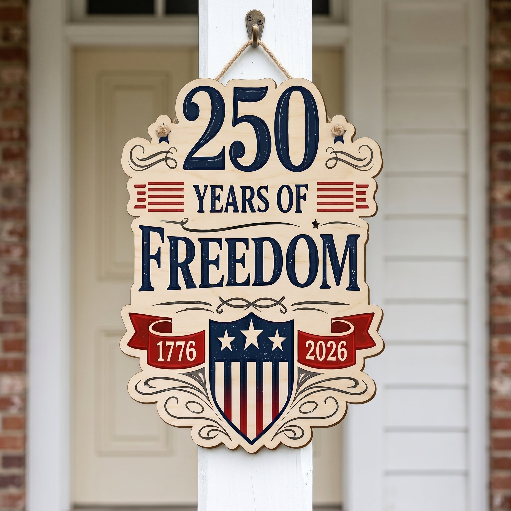 250 Years Of Freedom America 250 Wooden Sign 1776-2026
