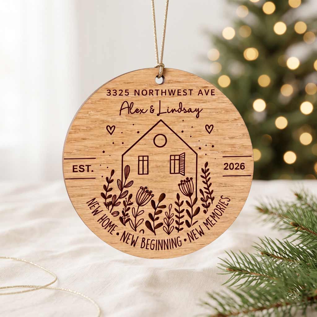 New Home New Beginning New Memories 2026 Custom Wooden Christmas Ornament