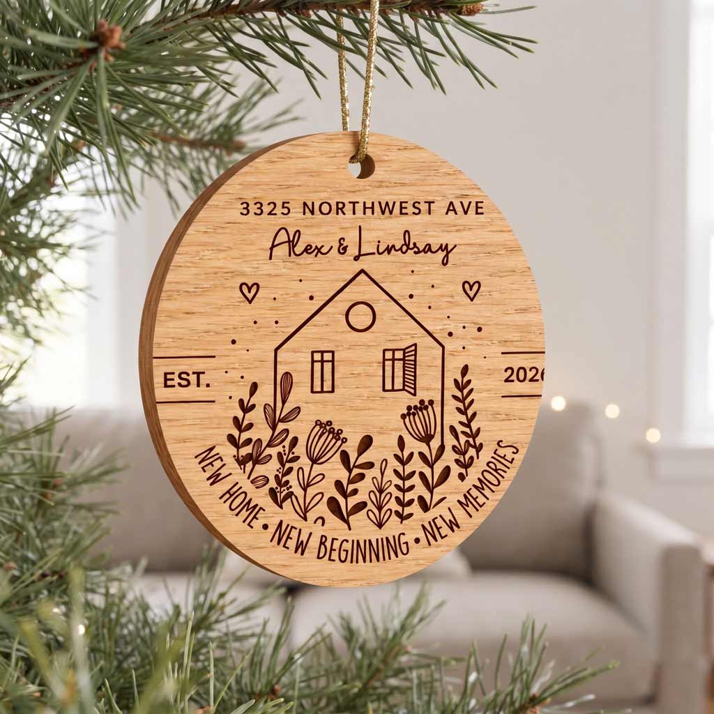 New Home New Beginning New Memories 2026 Custom Wooden Christmas Ornament