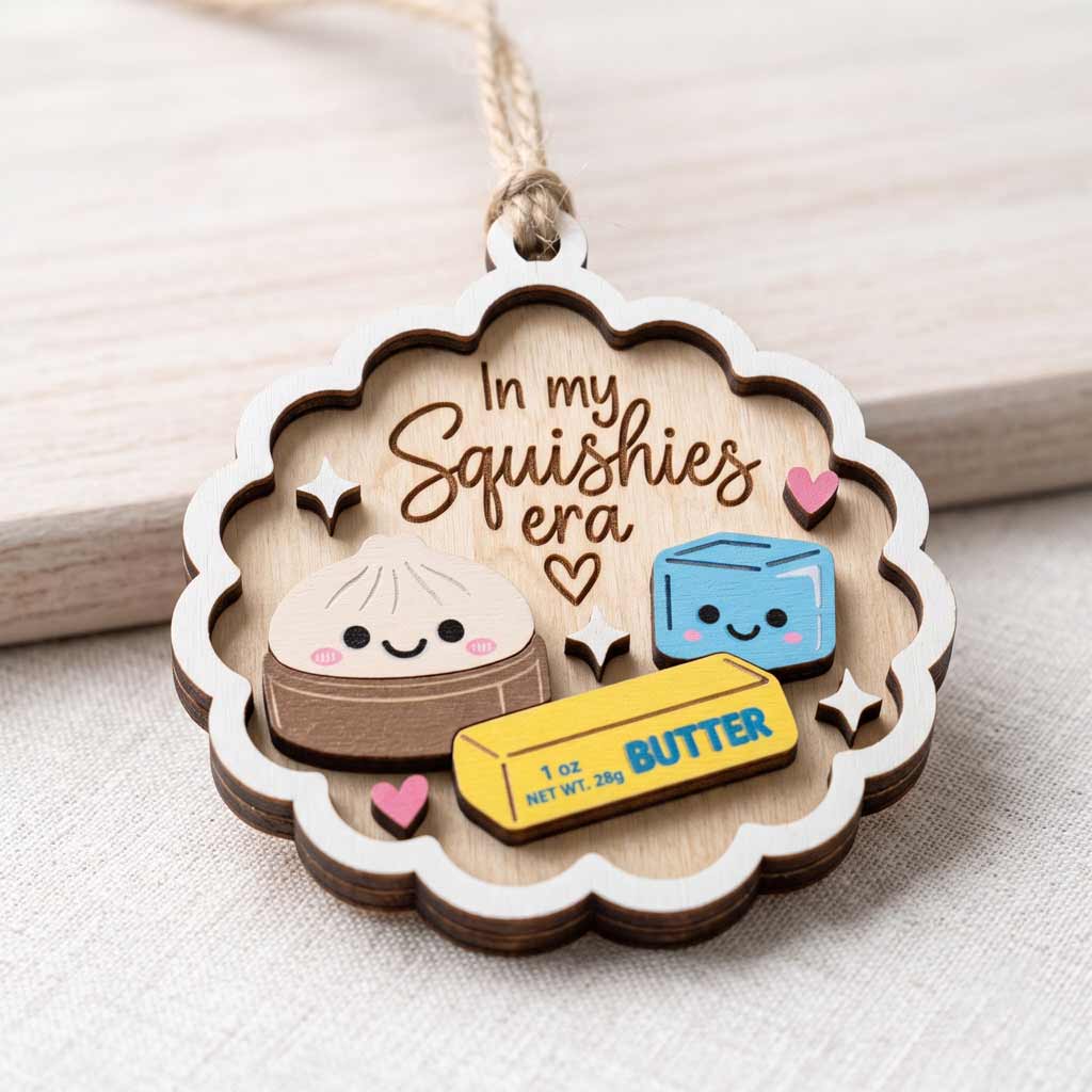 In My Squishies Era Dumpling Butter Cute Food Lover Funny Wooden Christmas Ornament