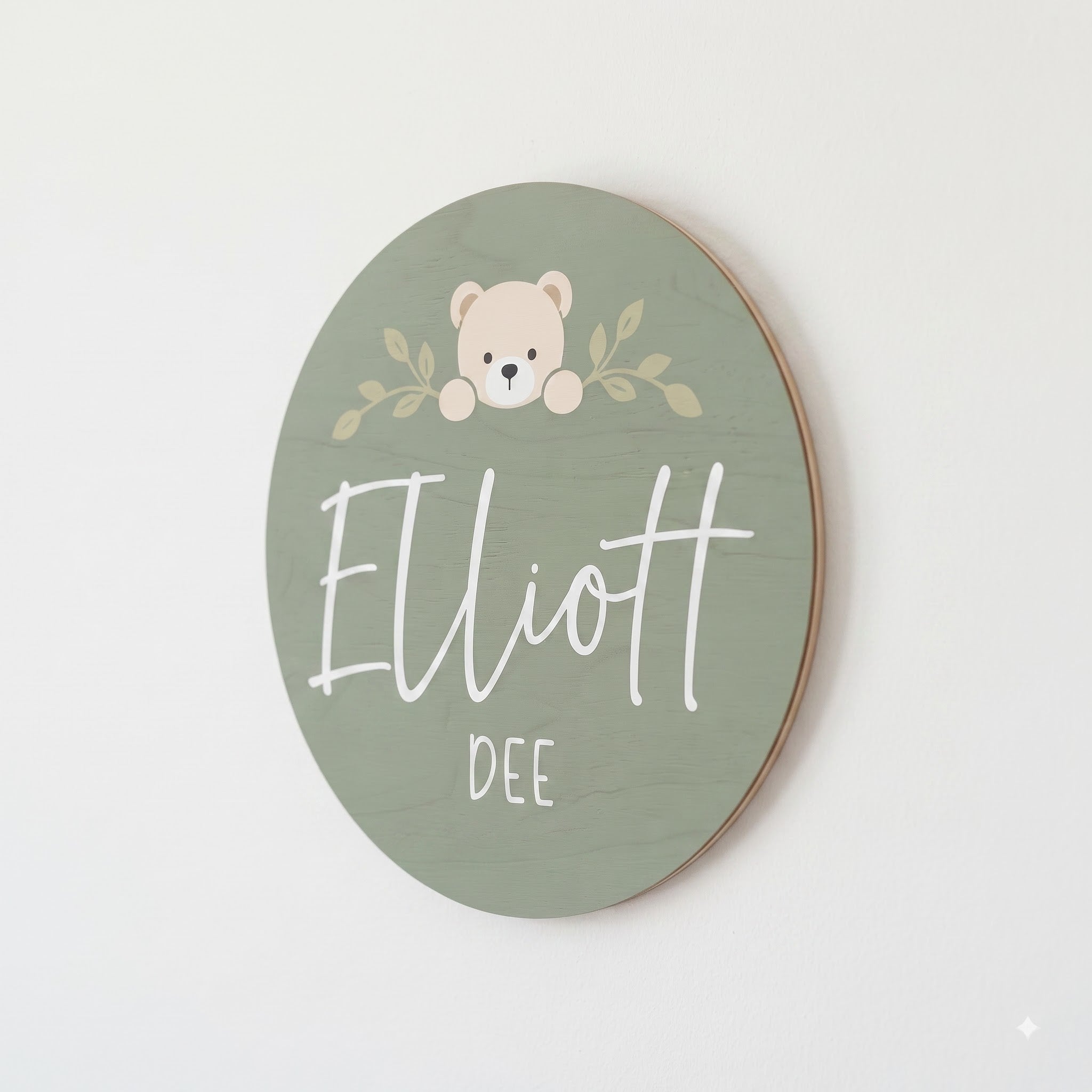 Personalized Teddy Bear Nursery Name Sign Wooden Baby Room Decor