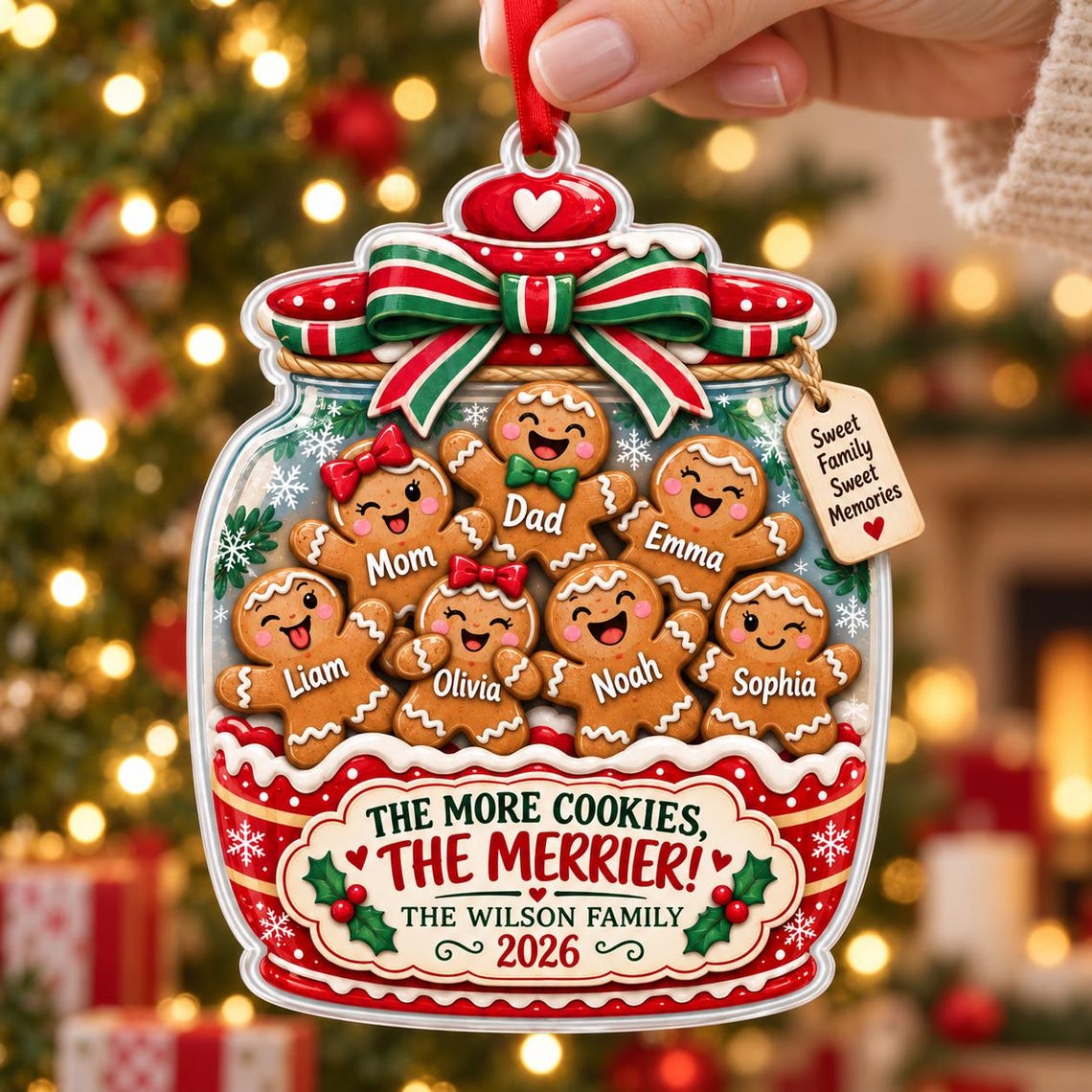 The More Cookies The Merrier 2026 Custom Name Date Family Acrylic Ornament