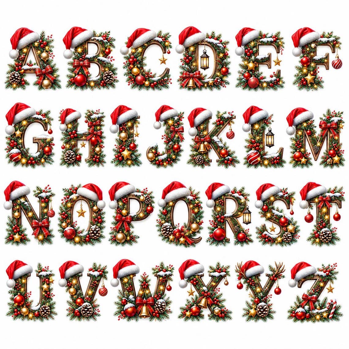Christmas Initial 2026 Custom Name Family Round Ceramic Ornament