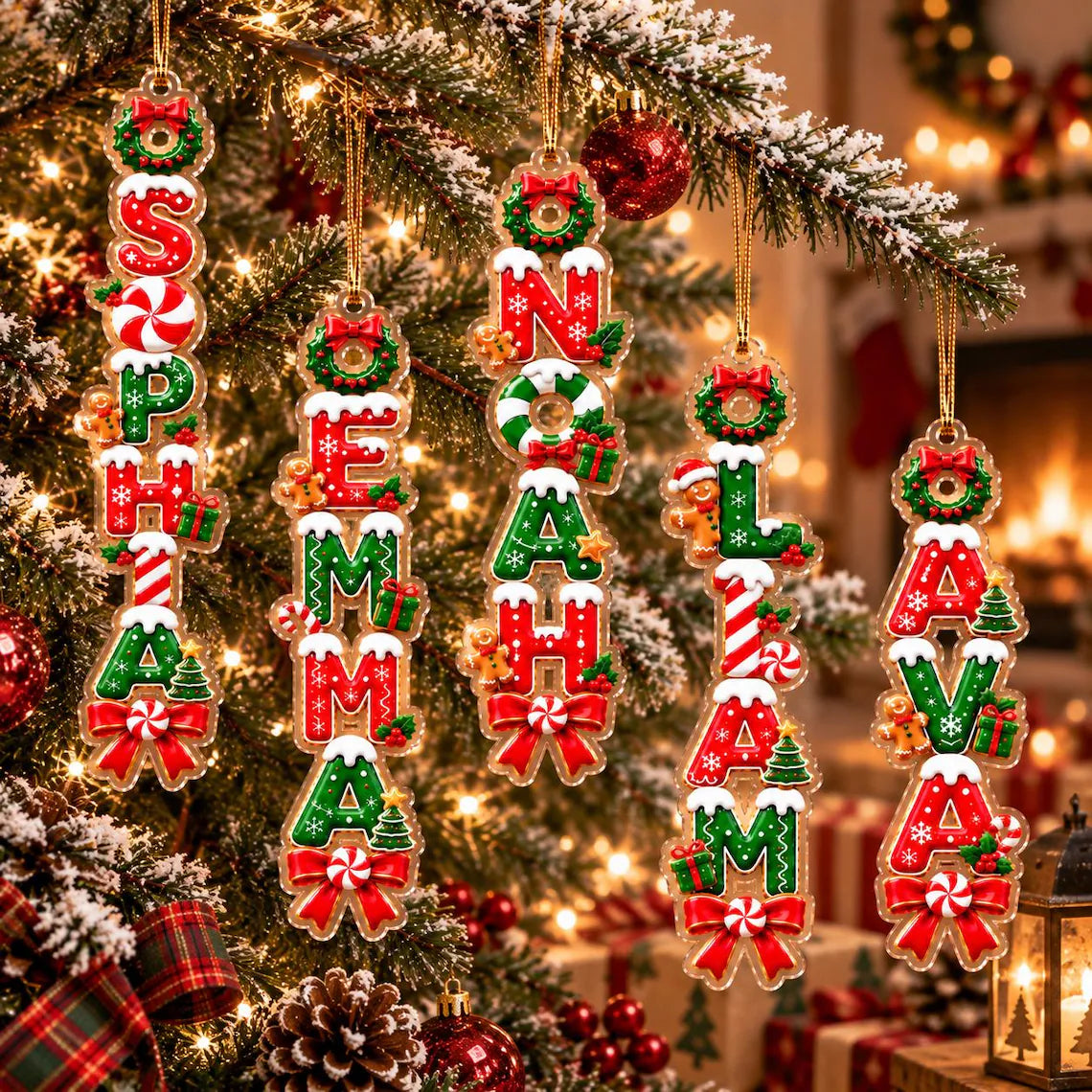 Christmas Name Letter Custom Name Acrylic Christmas Ornament