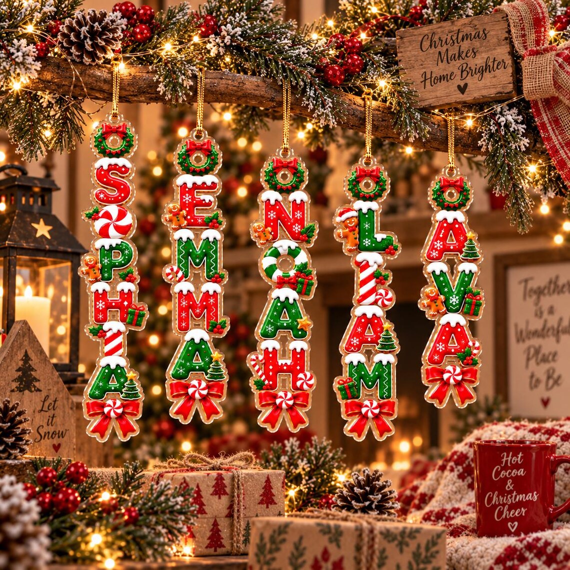 Christmas Name Letter Custom Name Acrylic Christmas Ornament