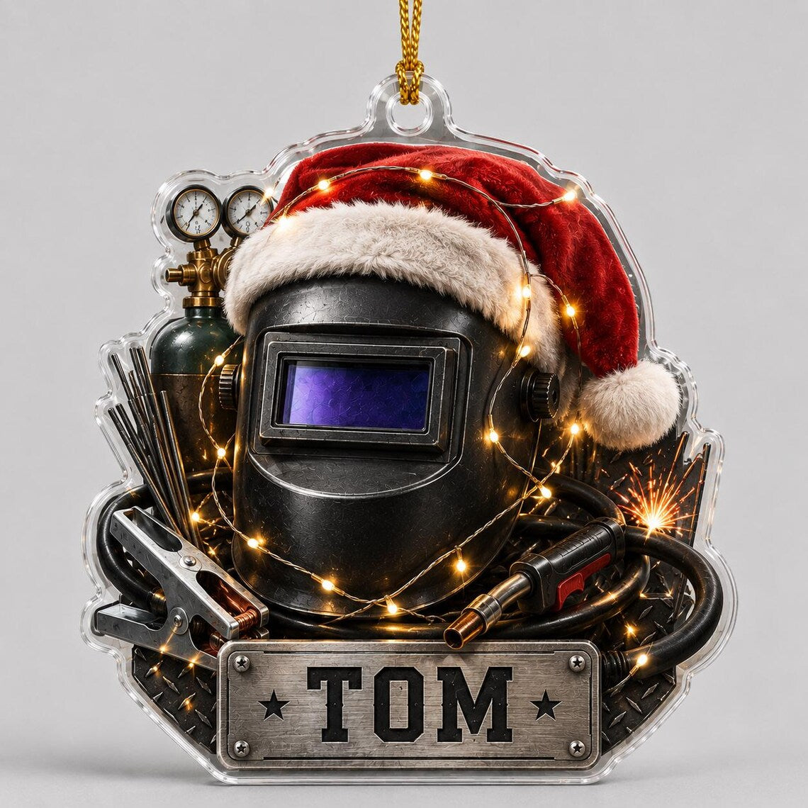 Christmas Welder Workshop Custom Name Occupation Acrylic Ornament