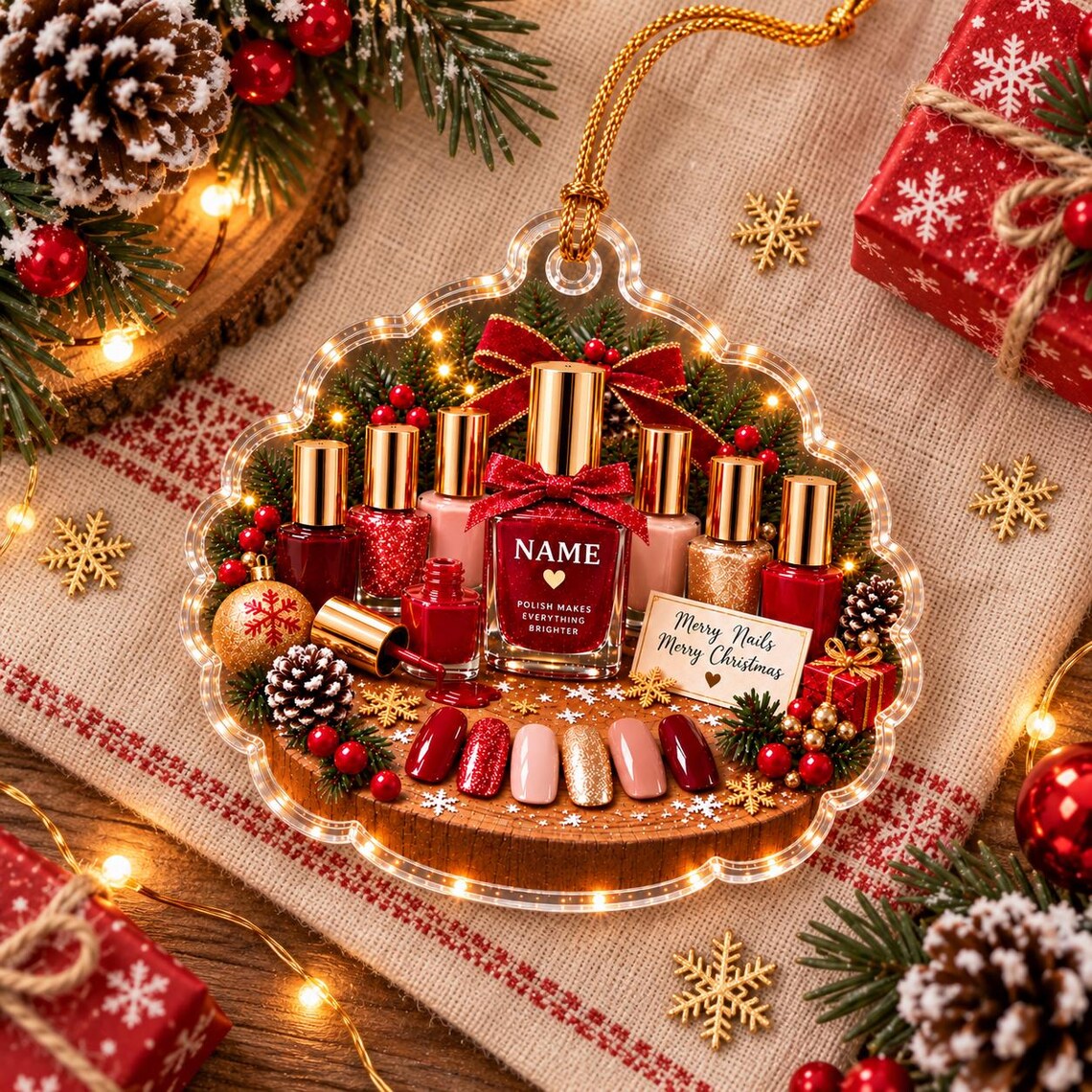 Recipes Make Happier Holidays Custom Name Occupation Acrylic Ornament