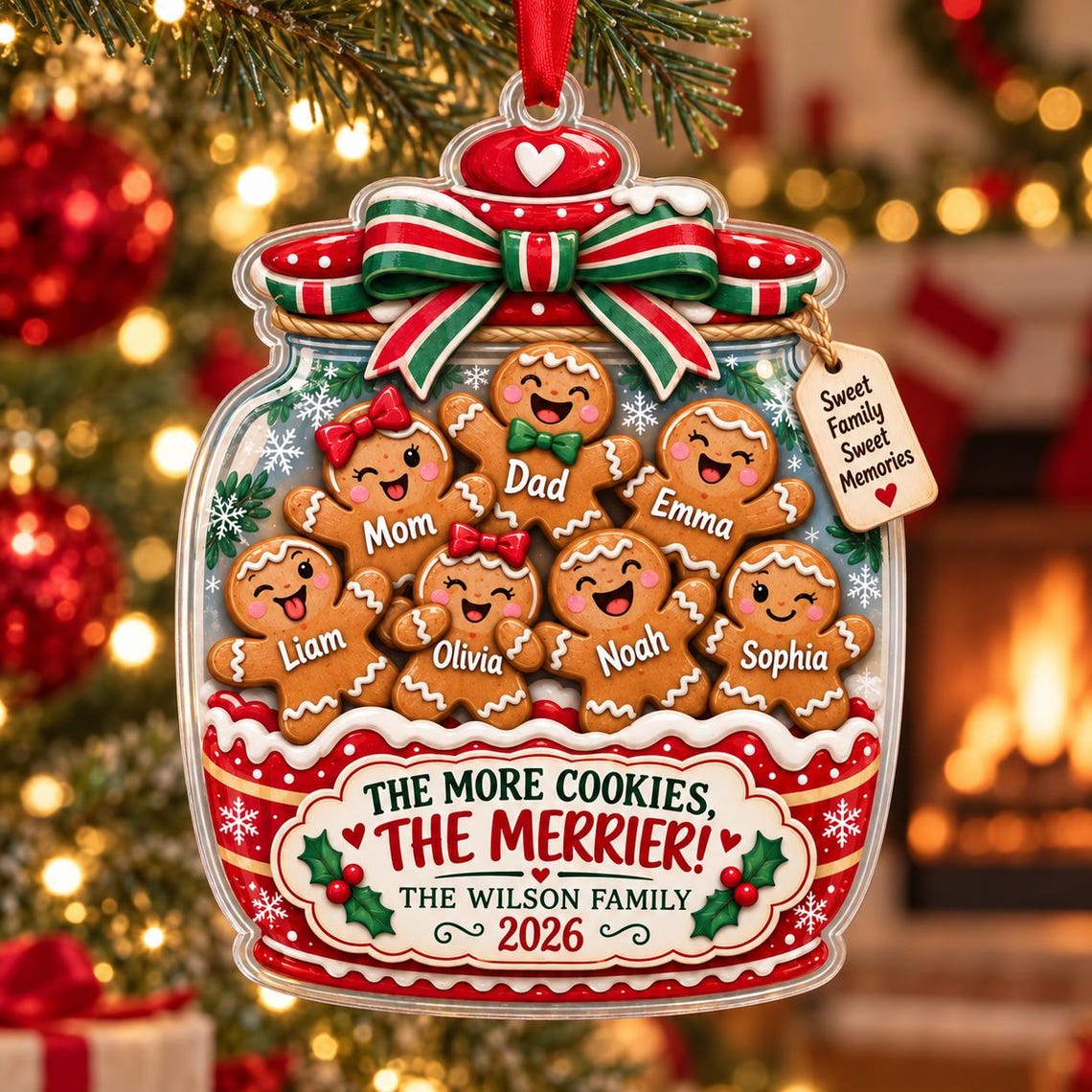 The More Cookies The Merrier 2026 Custom Name Date Family Acrylic Ornament