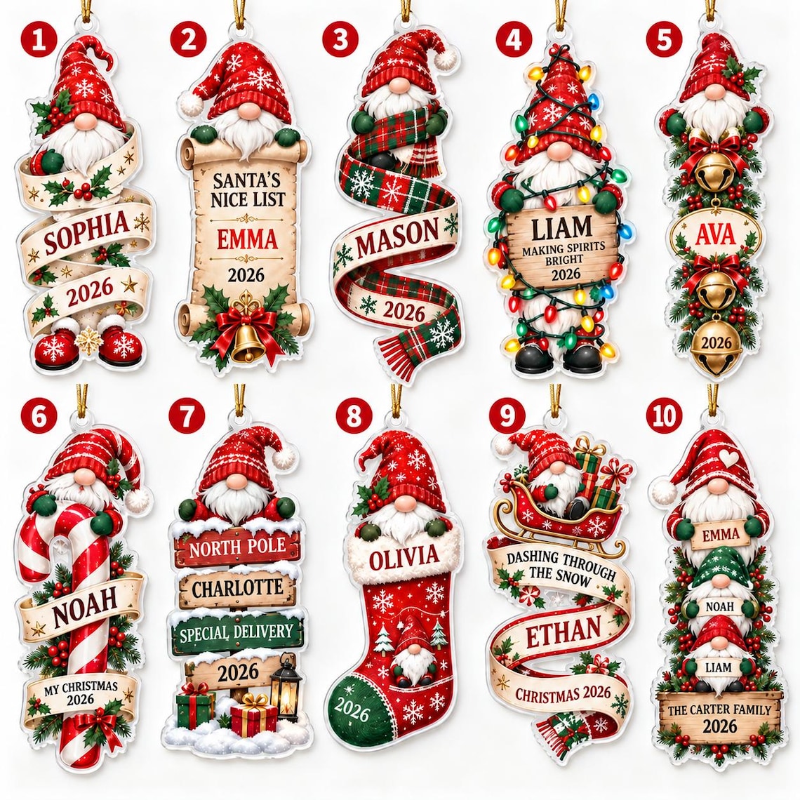 Dashing Through the Snow 2026 Custom Name Date Acrylic Ornament