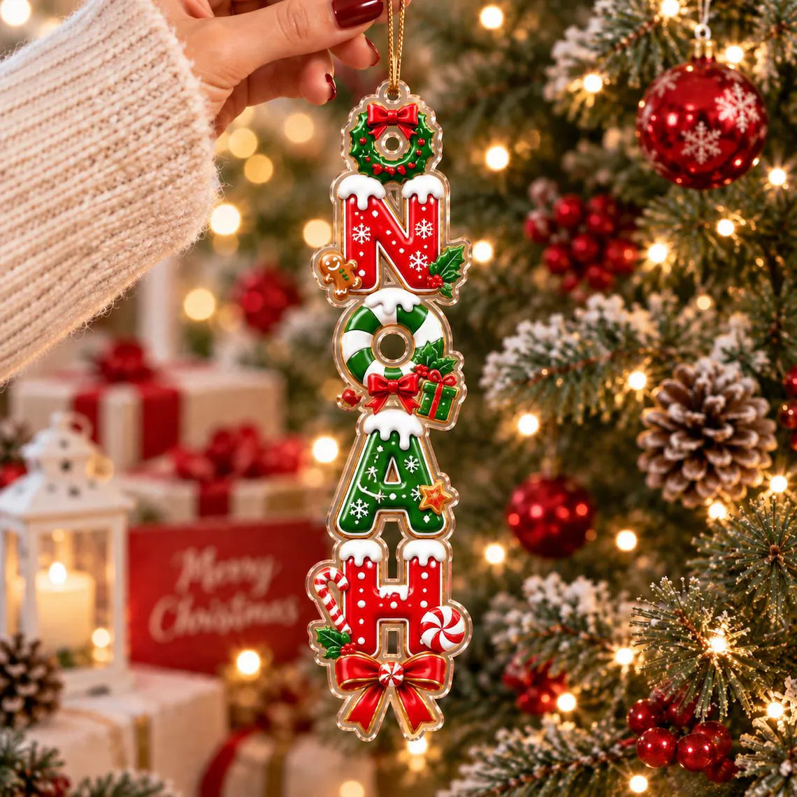 Christmas Name Letter Custom Name Acrylic Christmas Ornament