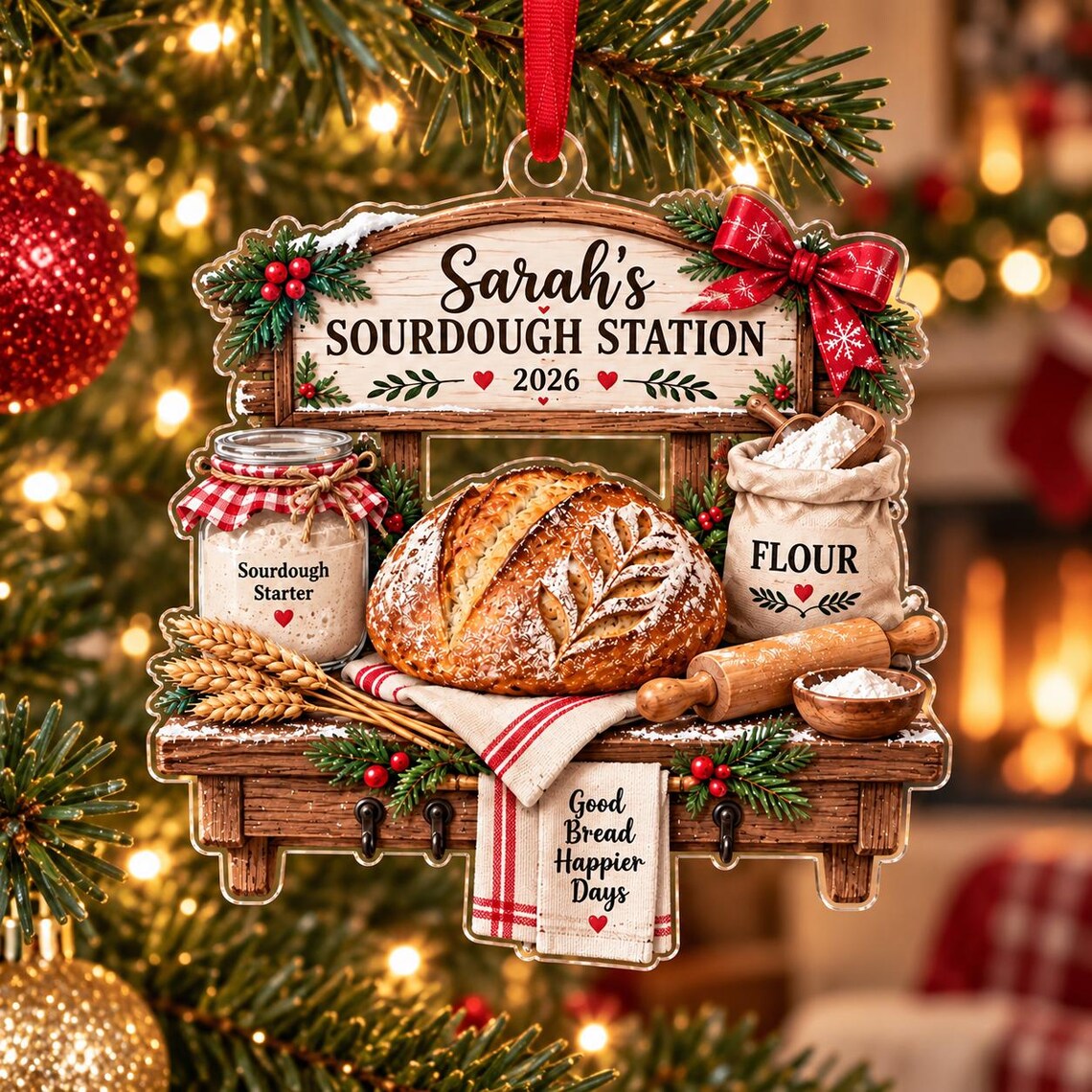 Christmas Baking Station 2026 Custom Name Date Occupation Acrylic Christmas Ornament
