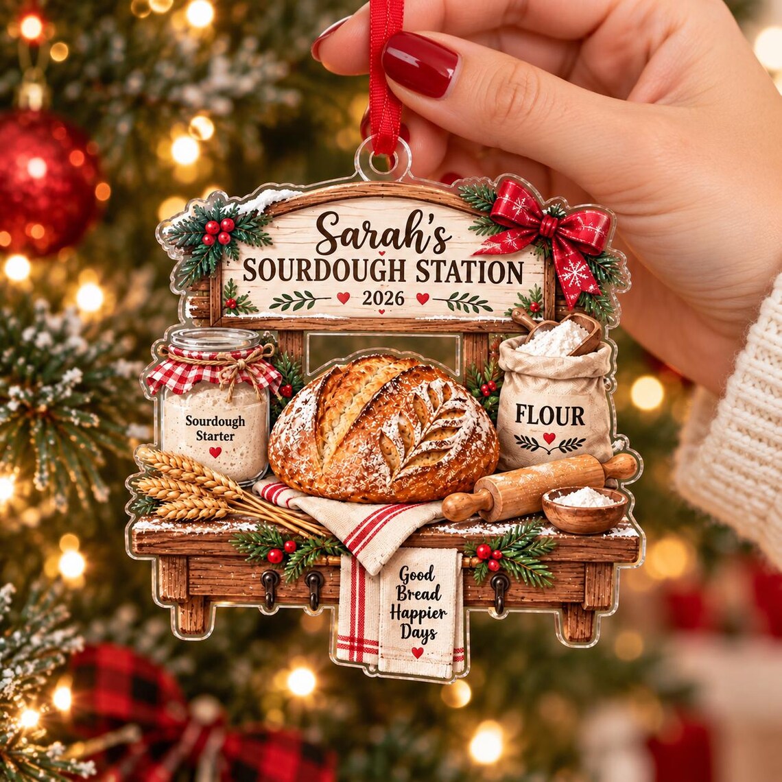 Christmas Baking Station 2026 Custom Name Date Occupation Acrylic Christmas Ornament