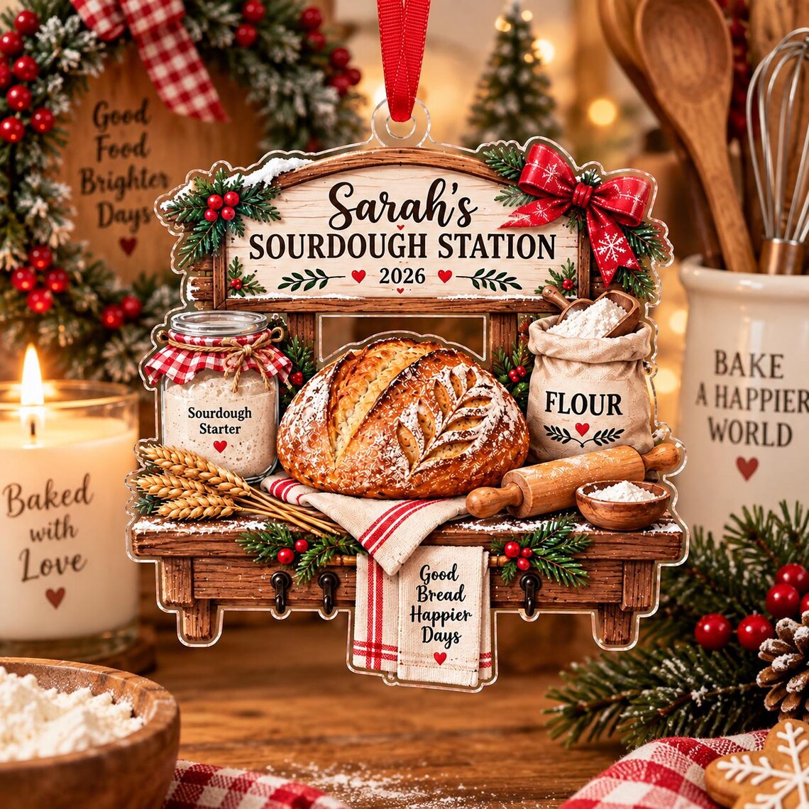 Christmas Baking Station 2026 Custom Name Date Occupation Acrylic Christmas Ornament