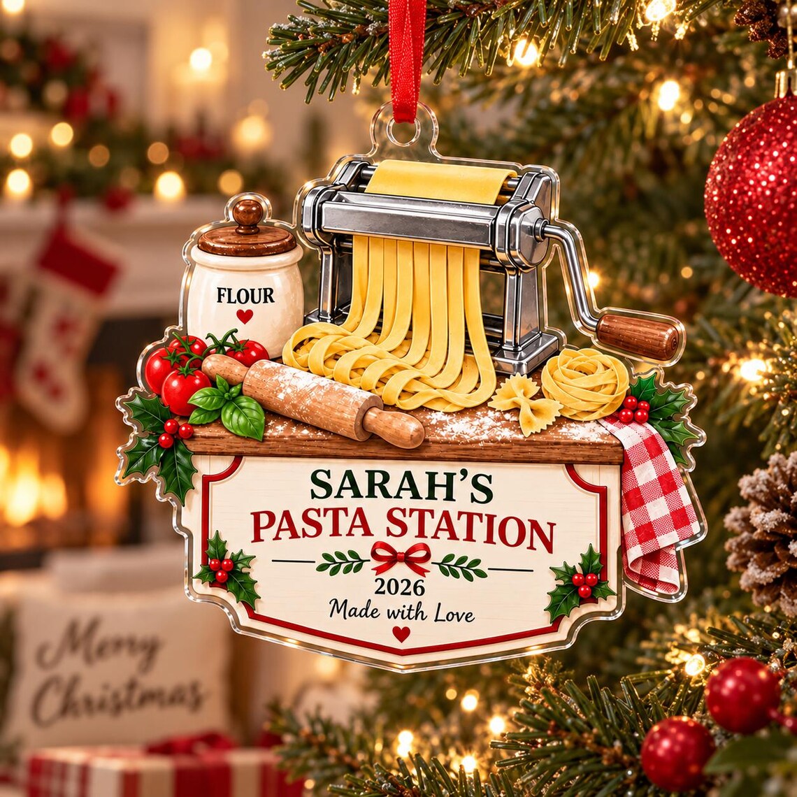 Christmas Baking Station 2026 Custom Name Date Occupation Acrylic Christmas Ornament