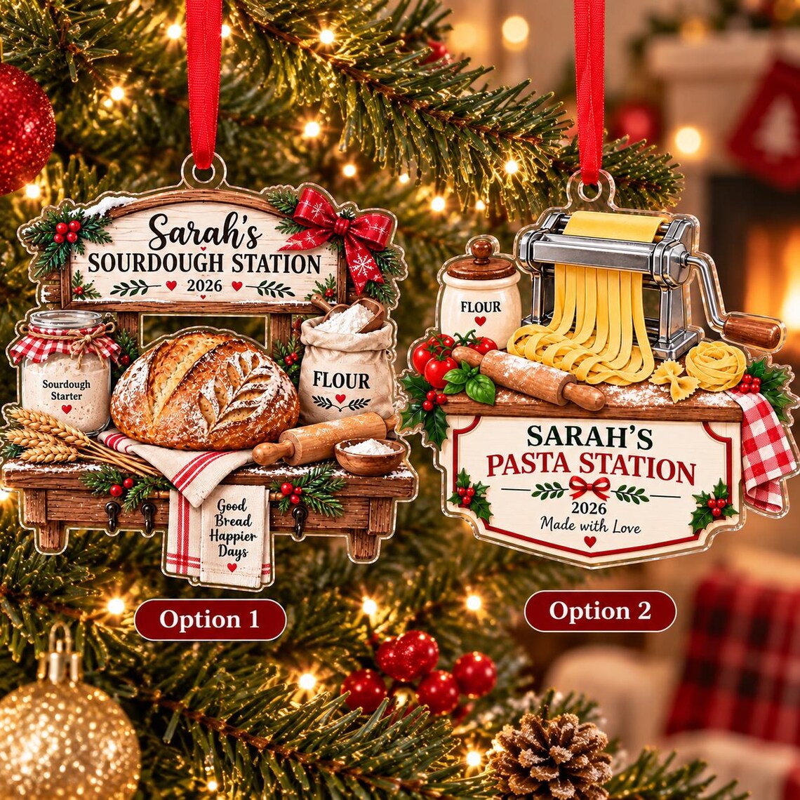 Christmas Baking Station 2026 Custom Name Date Occupation Acrylic Christmas Ornament