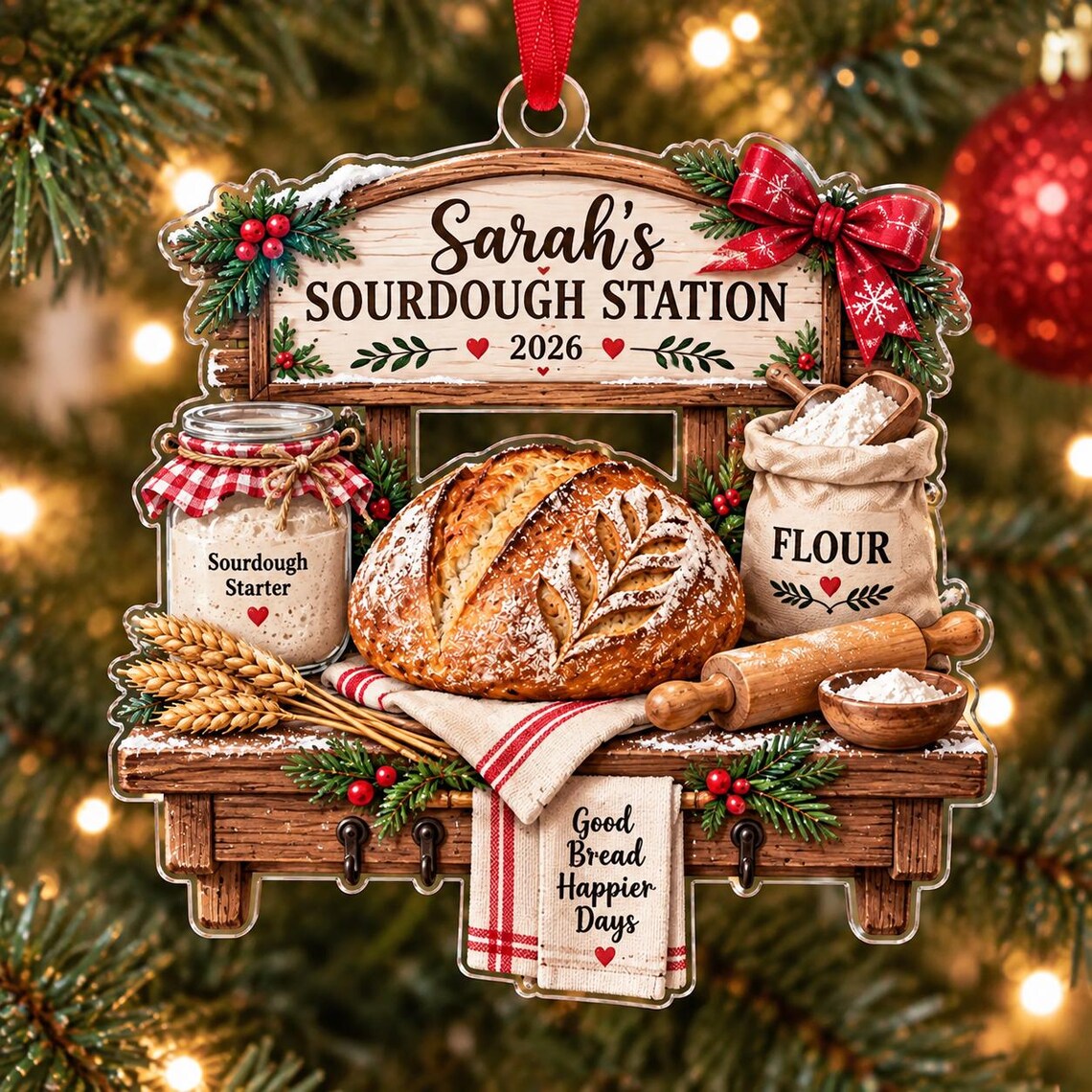Christmas Baking Station 2026 Custom Name Date Occupation Acrylic Christmas Ornament