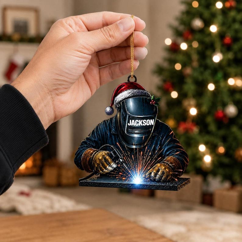 Christmas Welder Custom Name Occupation Acrylic Ornament